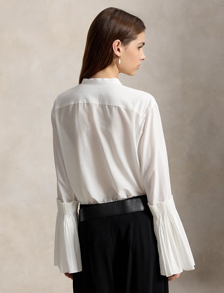 Polo Ralph Lauren - Cotton-Silk Bell-Sleeve Shirt - white - 3