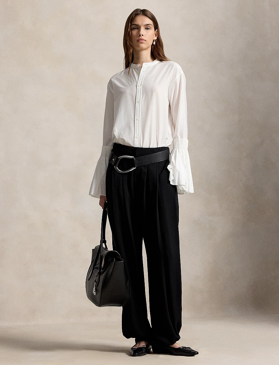 Polo Ralph Lauren - Cotton-Silk Bell-Sleeve Shirt - white - 4