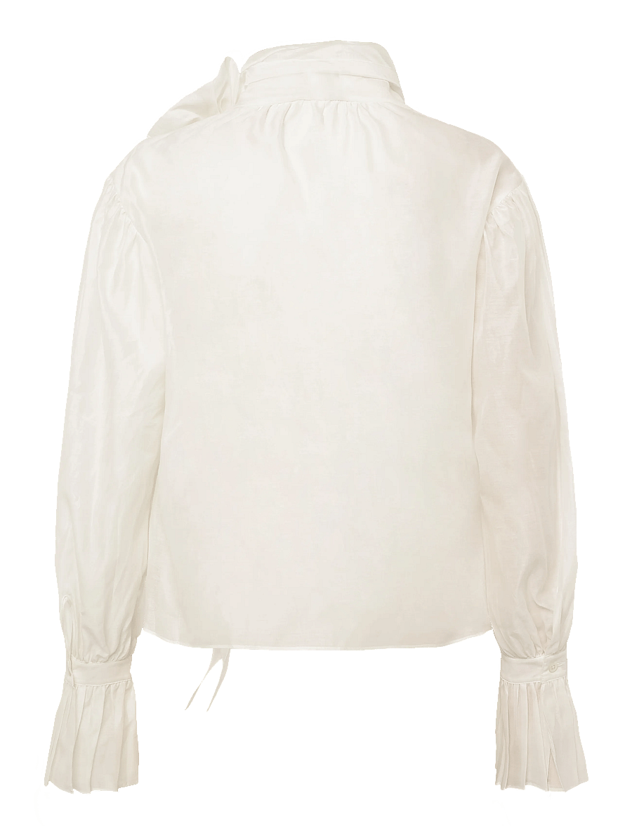 Polo Ralph Lauren - Tie-Bow Organdy Shirt - langärmelige blusen - white - 3
