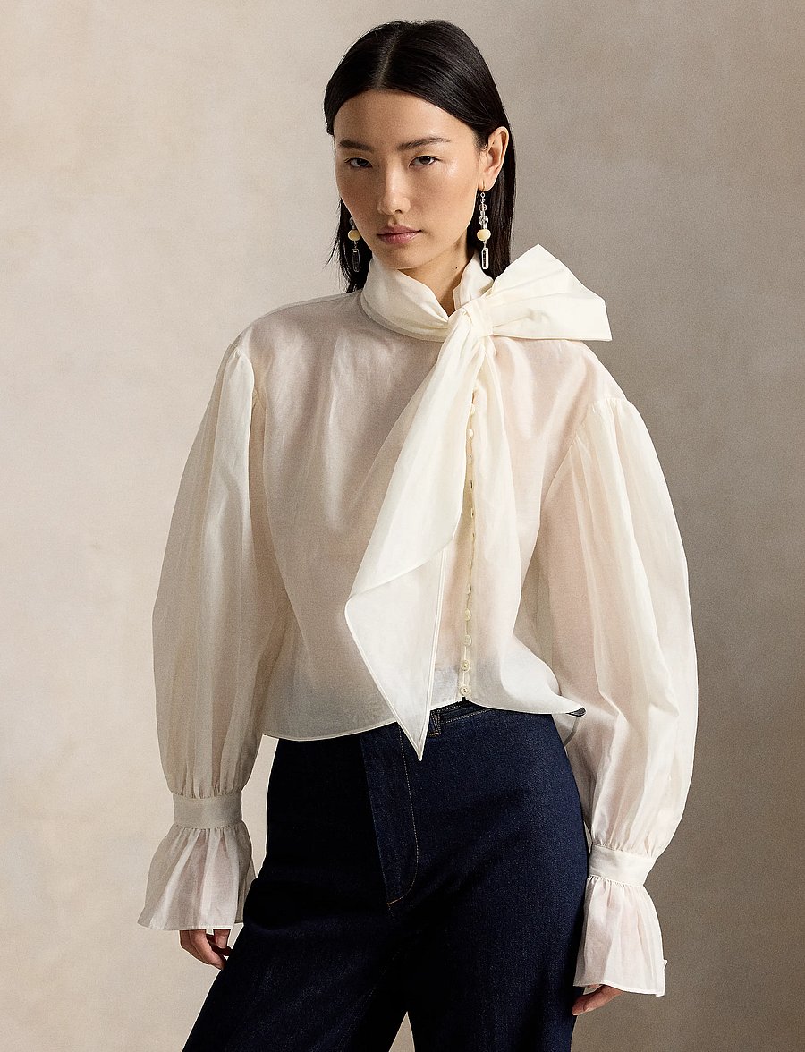 Polo Ralph Lauren - Tie-Bow Organdy Shirt - white - 1
