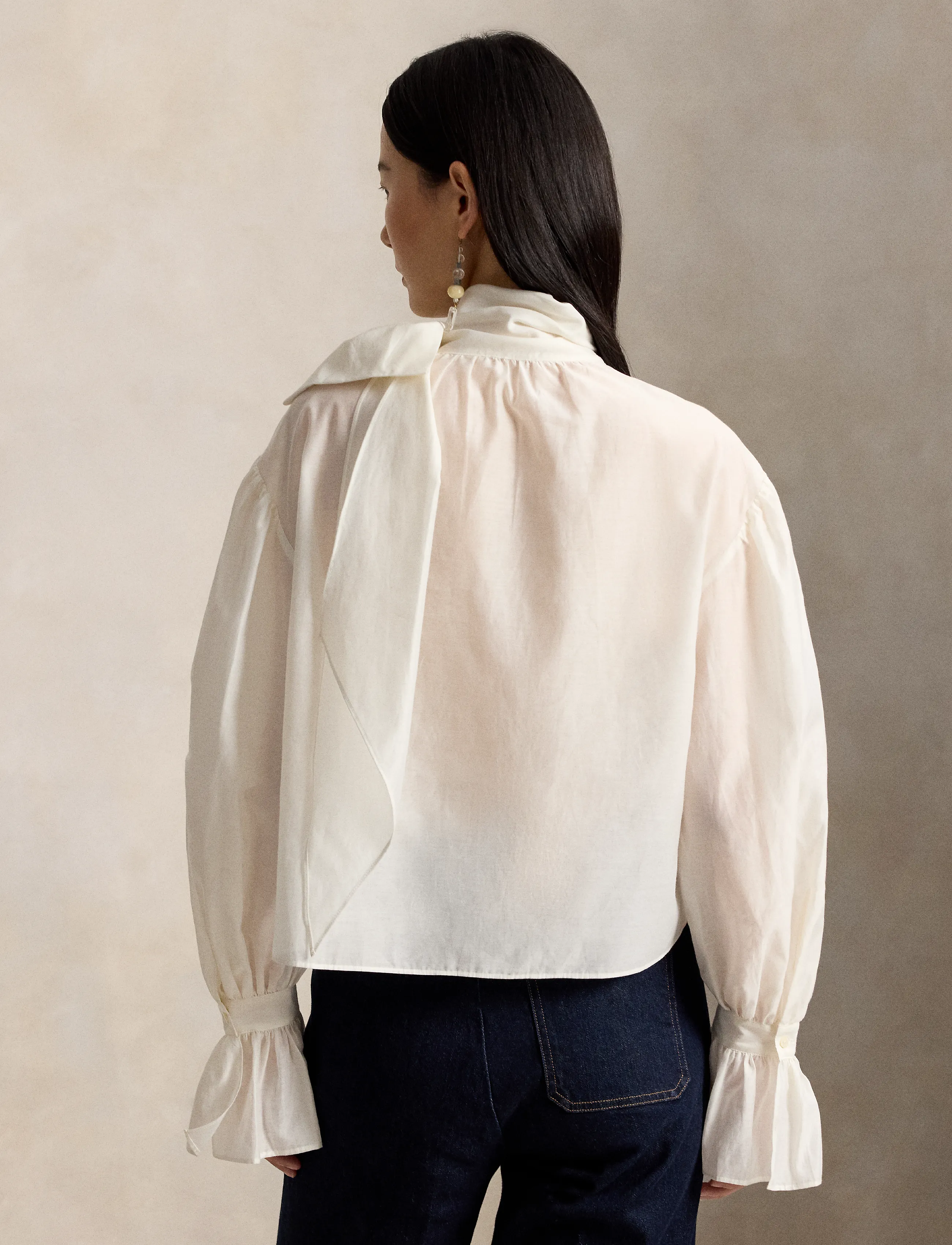 Polo Ralph Lauren Tie-Bow Organdy Shirt skjortor & blusar dam – bild 2