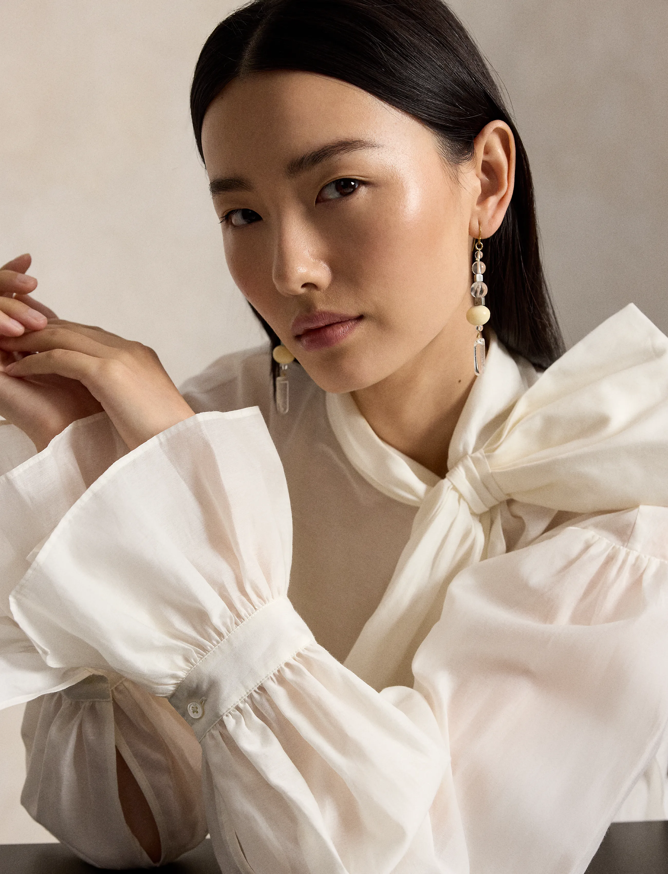 Polo Ralph Lauren - Tie-Bow Organdy Shirt - white - 5