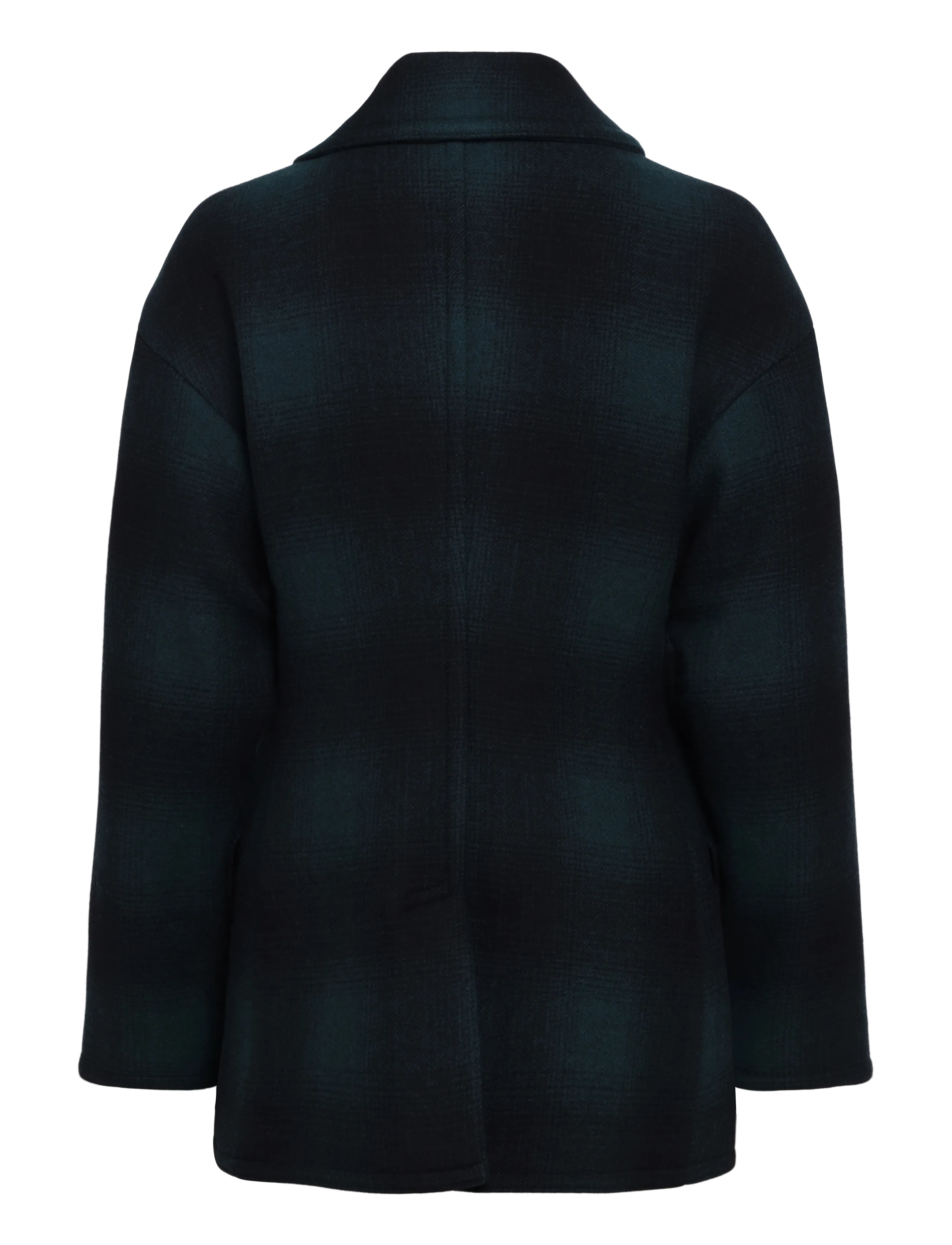 Polo Ralph Lauren - Sculpted Plaid Wool-Blend Peacoat - winterjacken - green plaid - 3