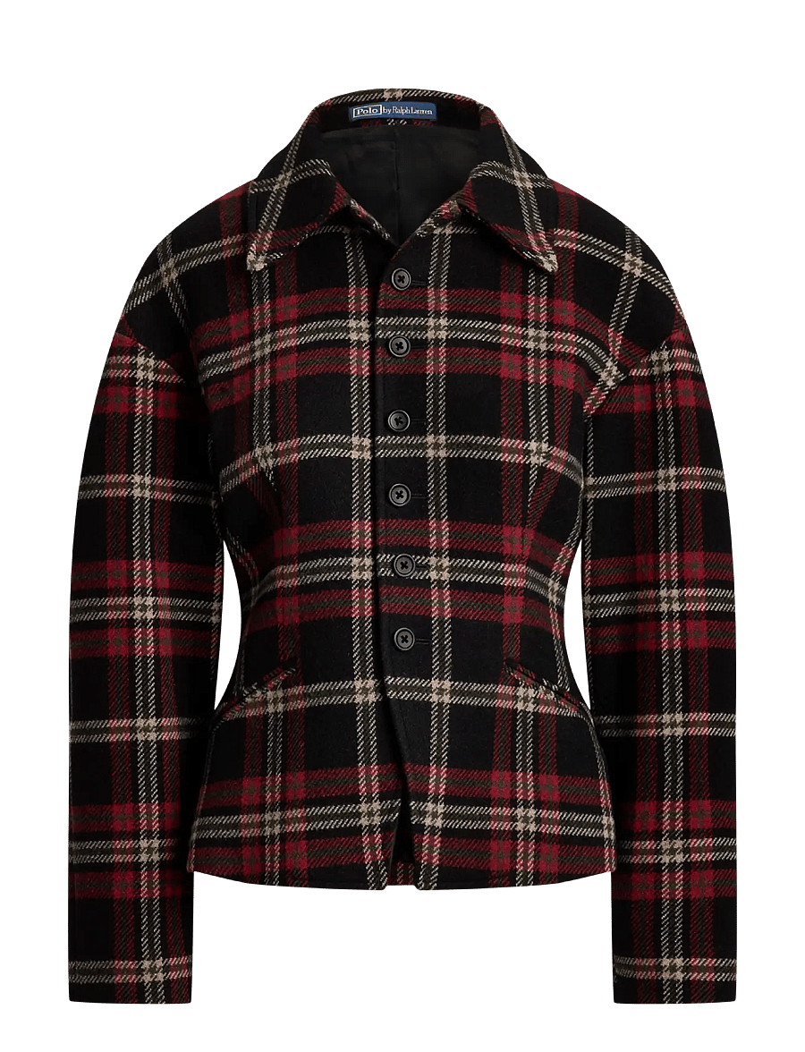 Polo Ralph Lauren - Plaid Tweed Sculpted Jacket - uldjakker - red multi plaid - 2