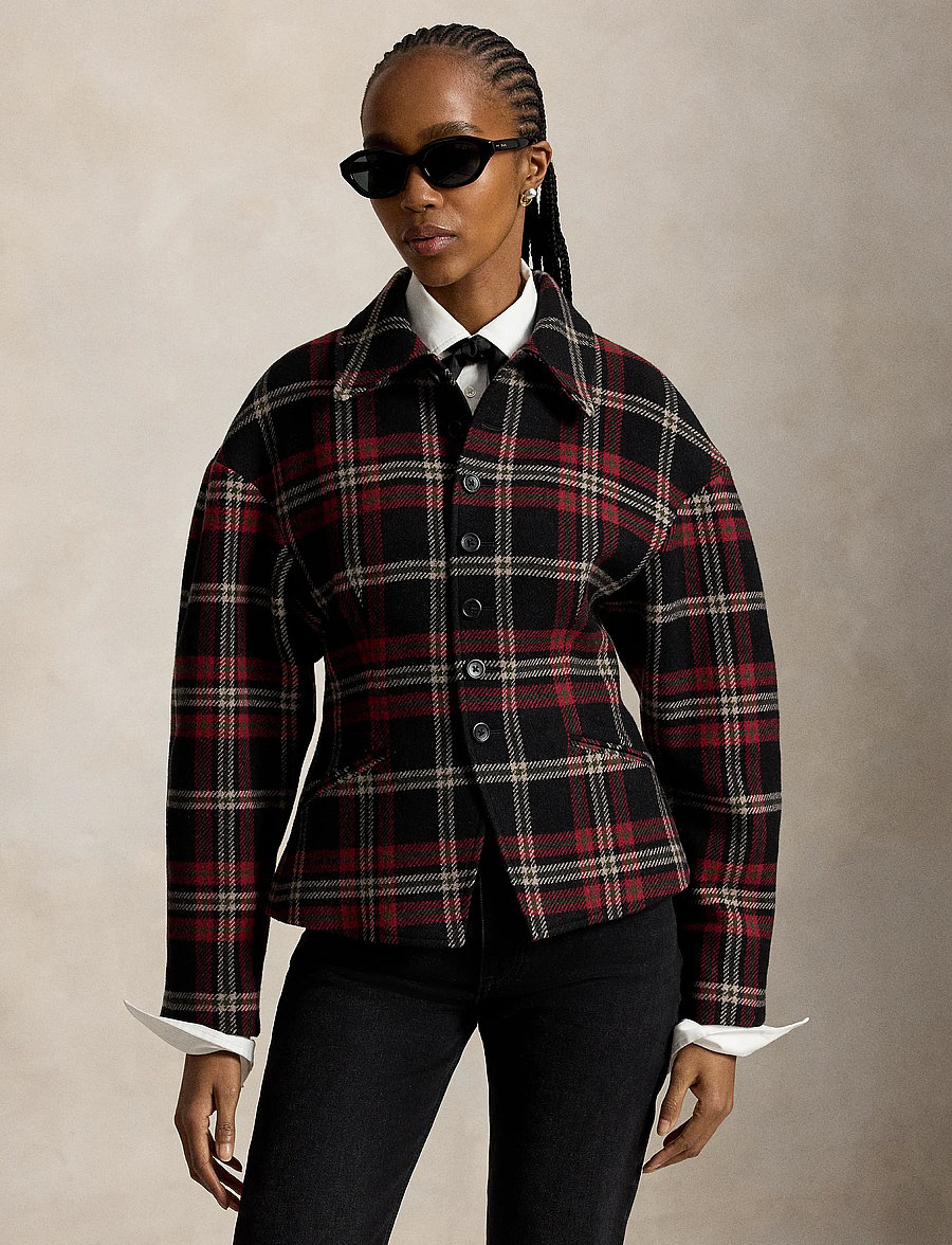 Polo Ralph Lauren - Plaid Tweed Sculpted Jacket - uldjakker - red multi plaid - 1
