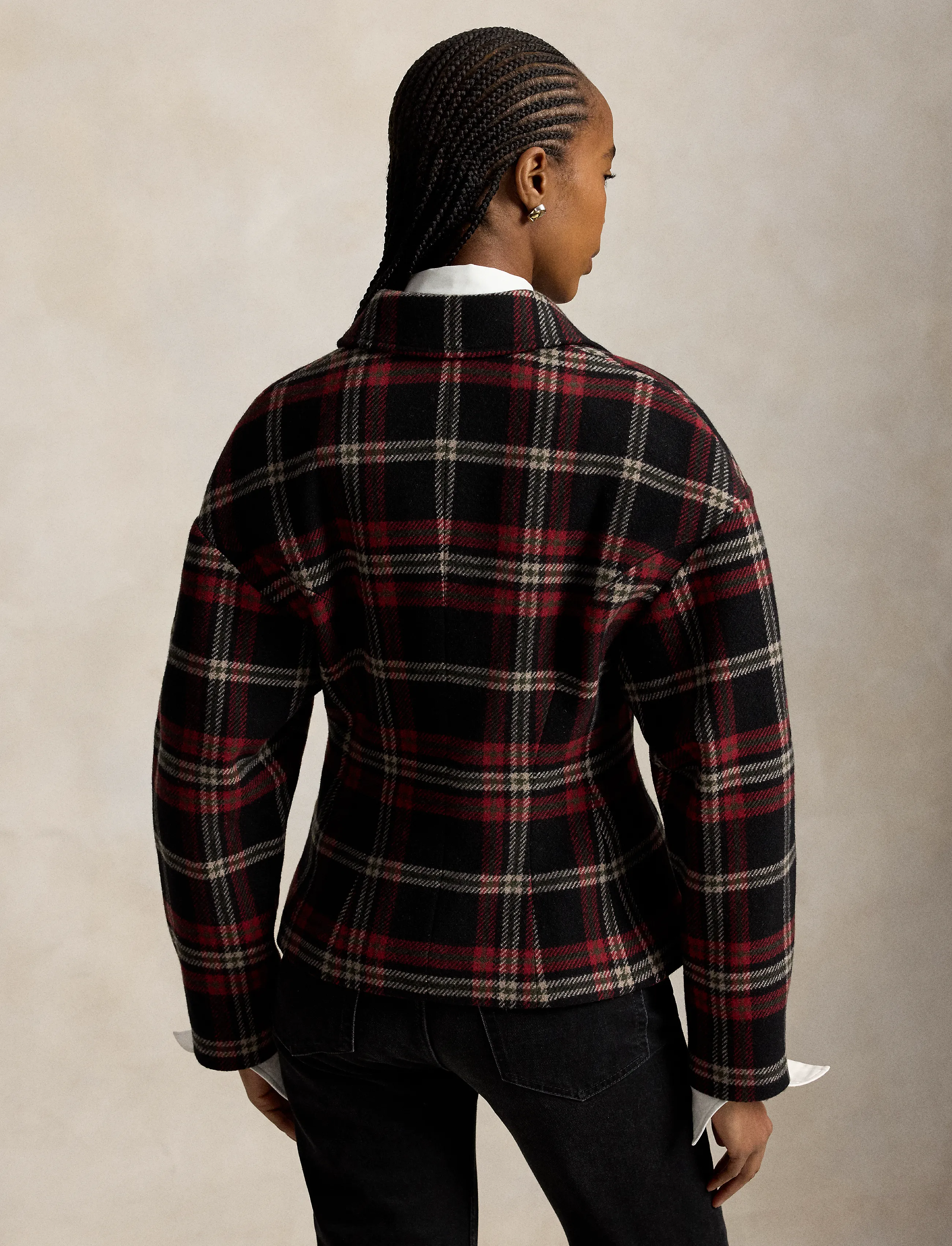 Polo Ralph Lauren - Plaid Tweed Sculpted Jacket - red multi plaid - 3