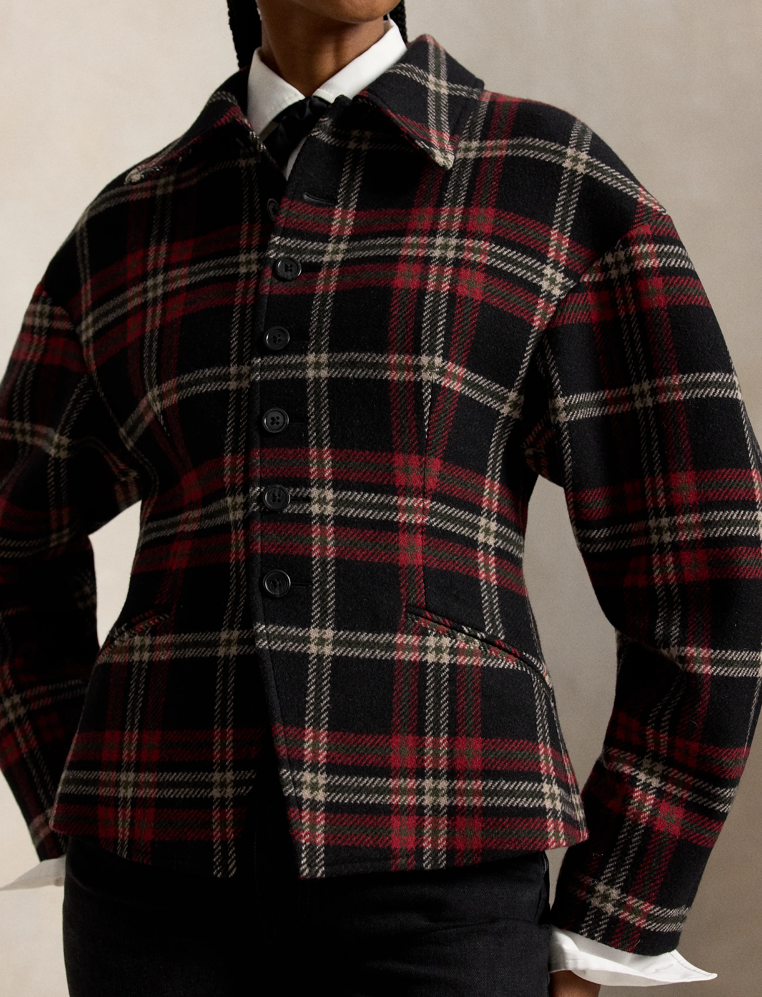 Polo Ralph Lauren - Plaid Tweed Sculpted Jacket - red multi plaid - 4