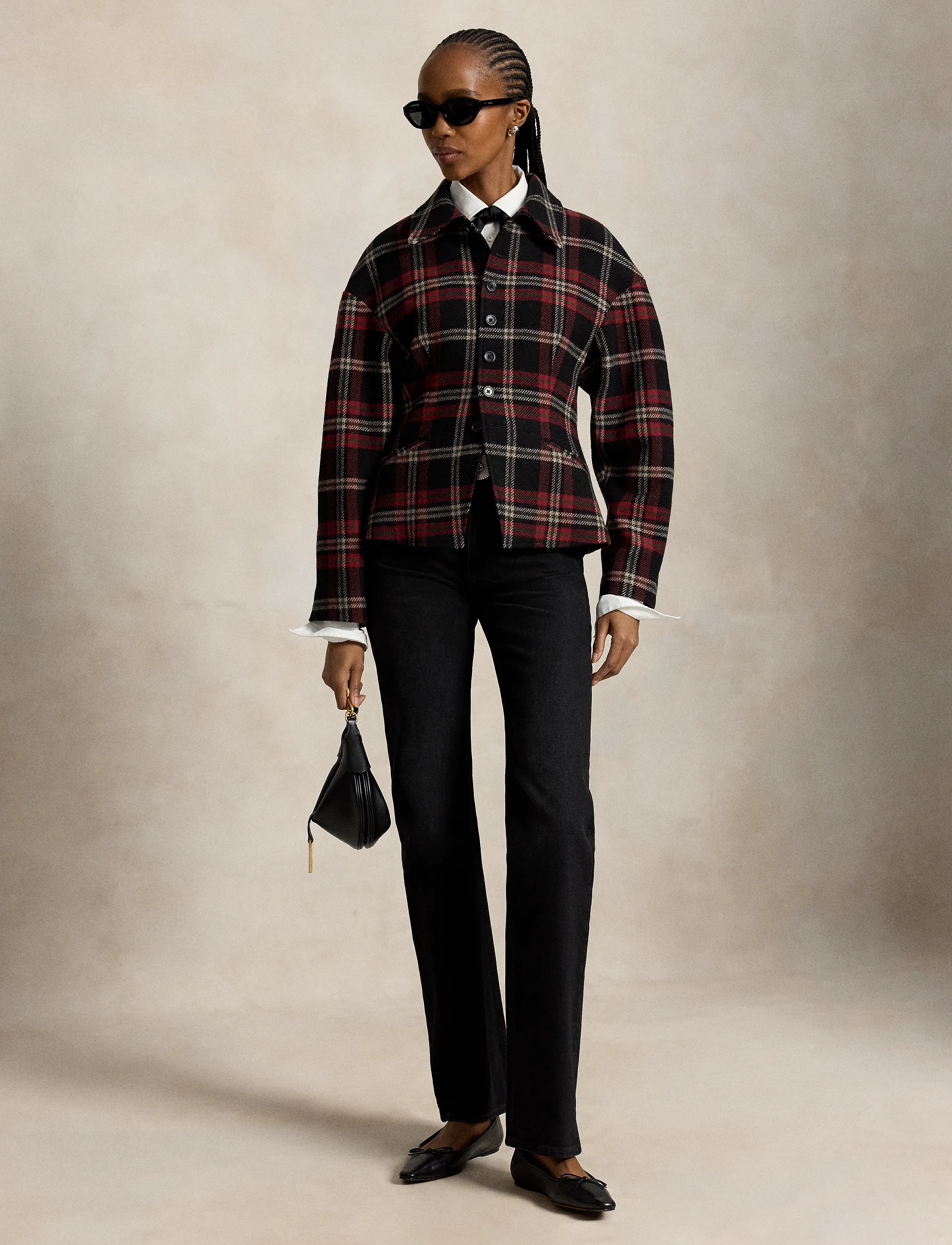 Polo Ralph Lauren - Plaid Tweed Sculpted Jacket - red multi plaid - 5