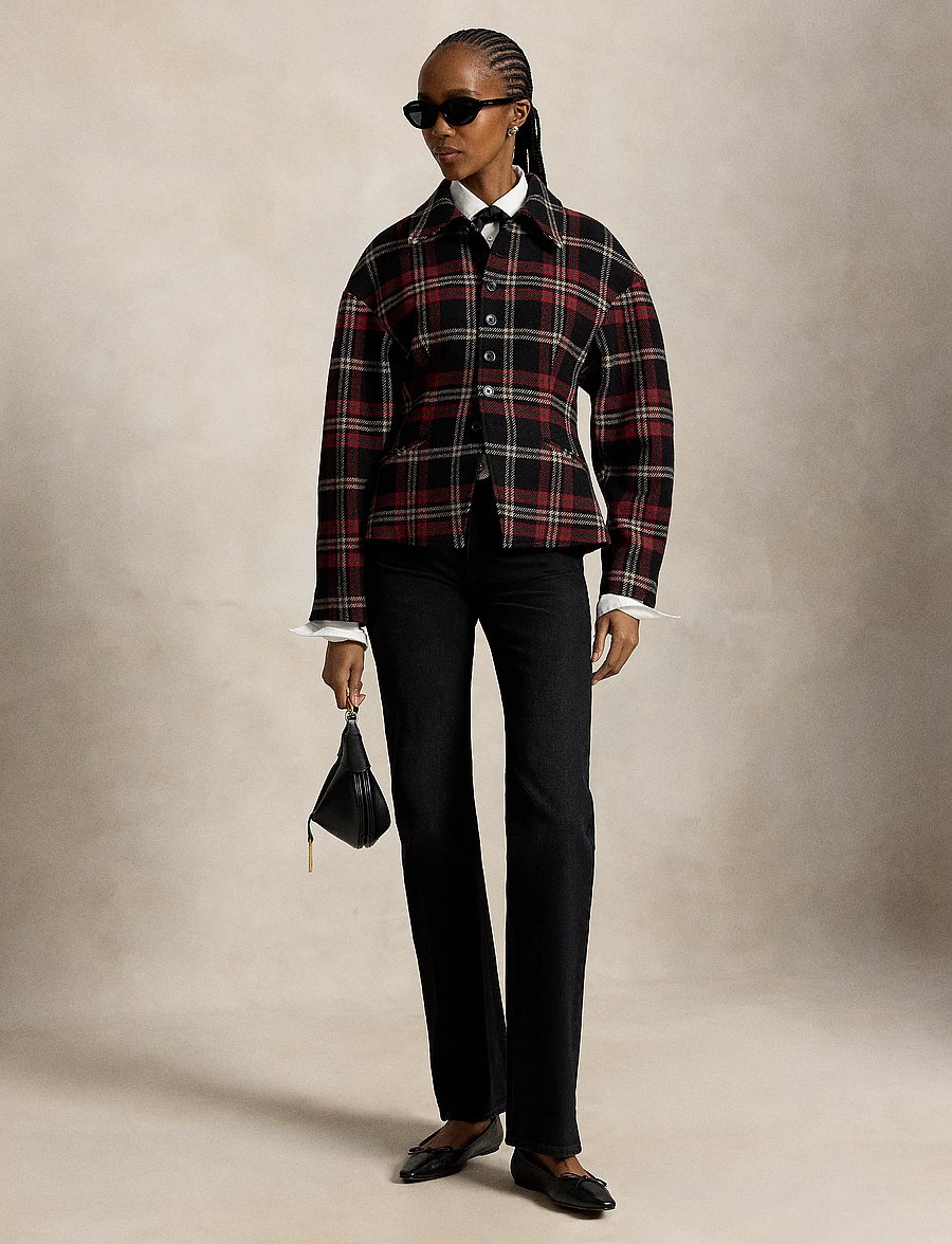 Polo Ralph Lauren - Plaid Tweed Sculpted Jacket - uldjakker - red multi plaid - 5
