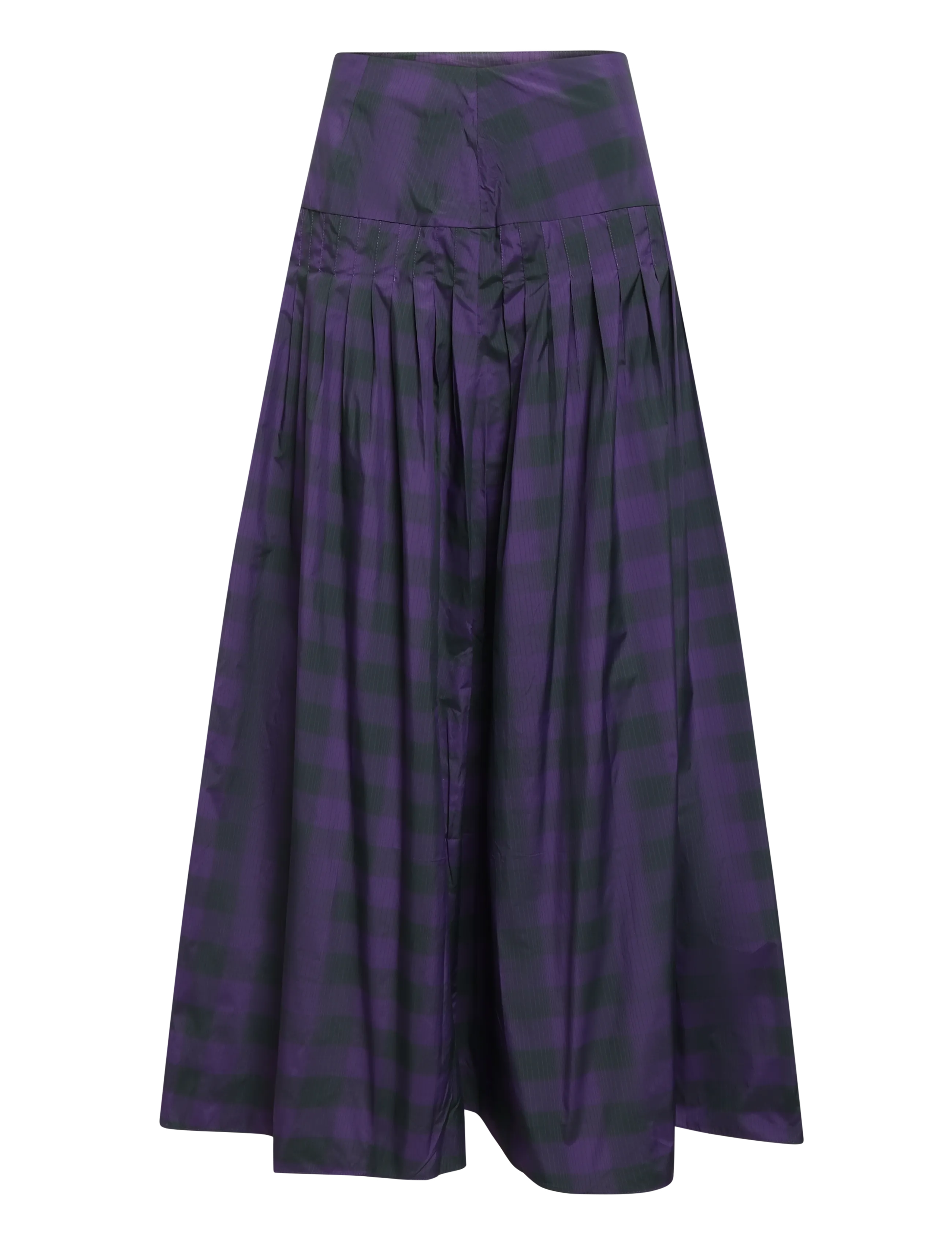 Polo Ralph Lauren Plaid Pleated Taffeta Maxi Skirt - Kjolar - 2070 GREEN-PURPLE / purple