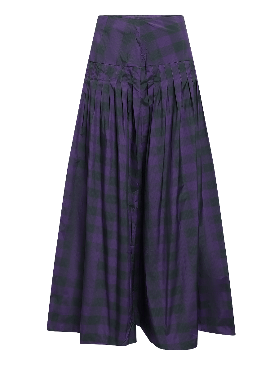 Polo Ralph Lauren - Plaid Pleated Taffeta Maxi Skirt - plisserade kjolar - 2070 green-purple - 0
