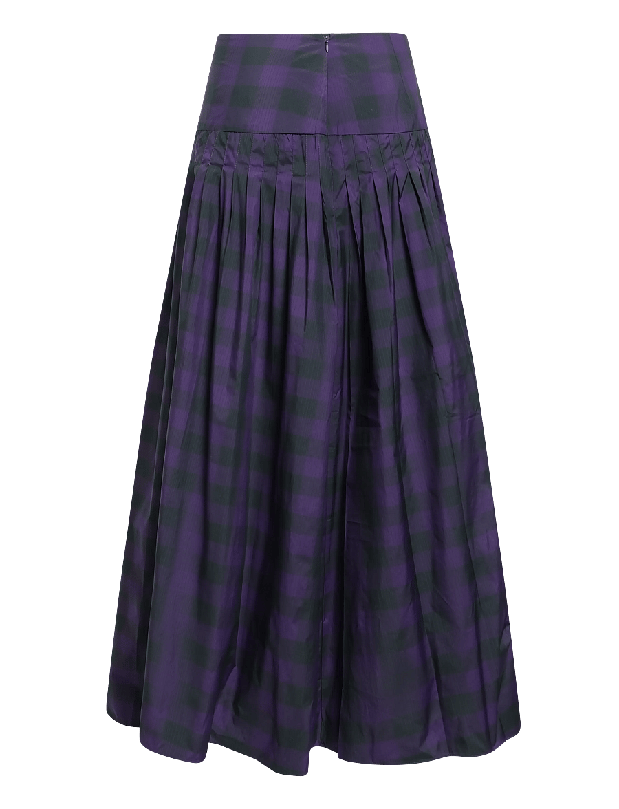 Polo Ralph Lauren - Plaid Pleated Taffeta Maxi Skirt - plisserade kjolar - 2070 green-purple - 1