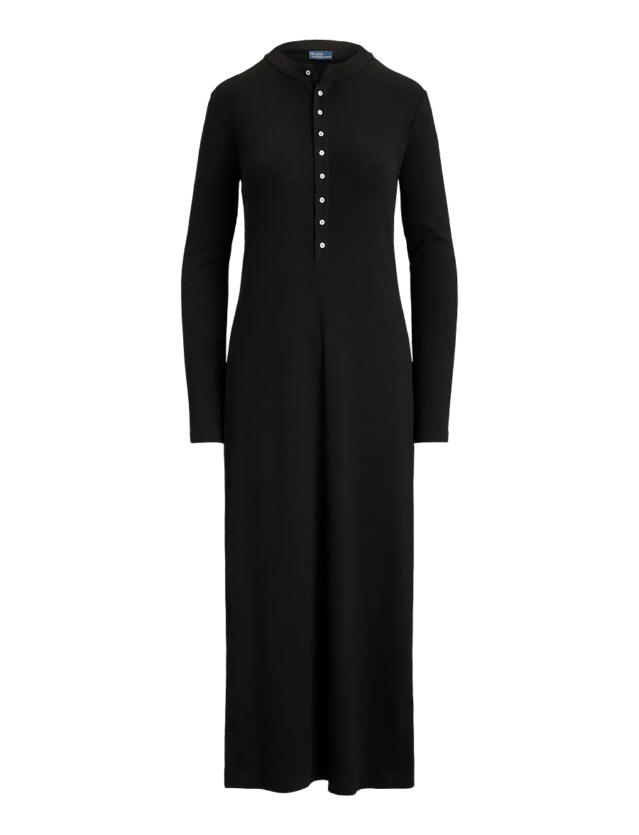Polo Ralph Lauren - Rib-Knit Henley Dress - kootud kleidid - polo black - 1