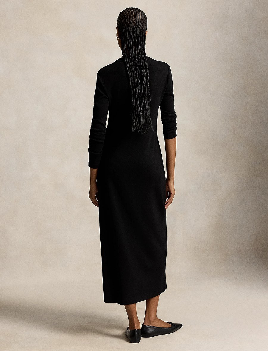 Polo Ralph Lauren - Rib-Knit Henley Dress - kootud kleidid - polo black - 2