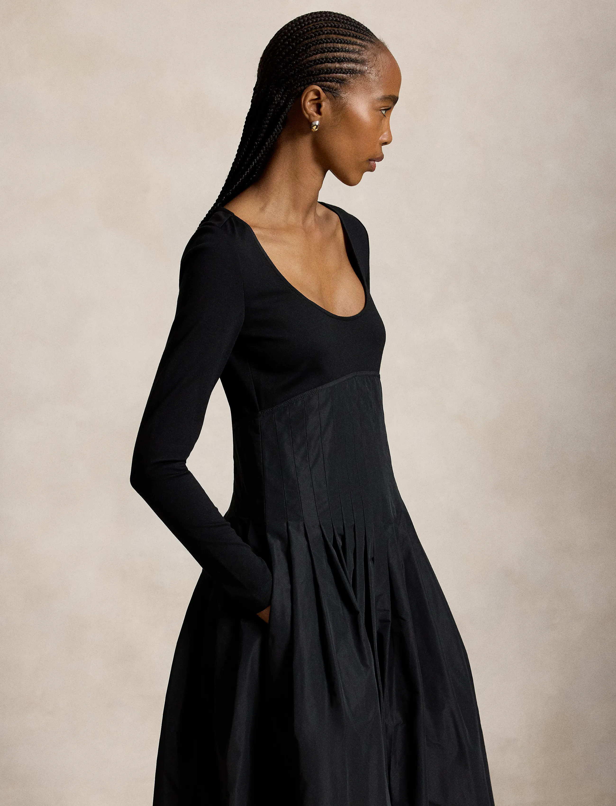 Polo Ralph Lauren - Pleated Empire Dress - midikleider - polo black - 4