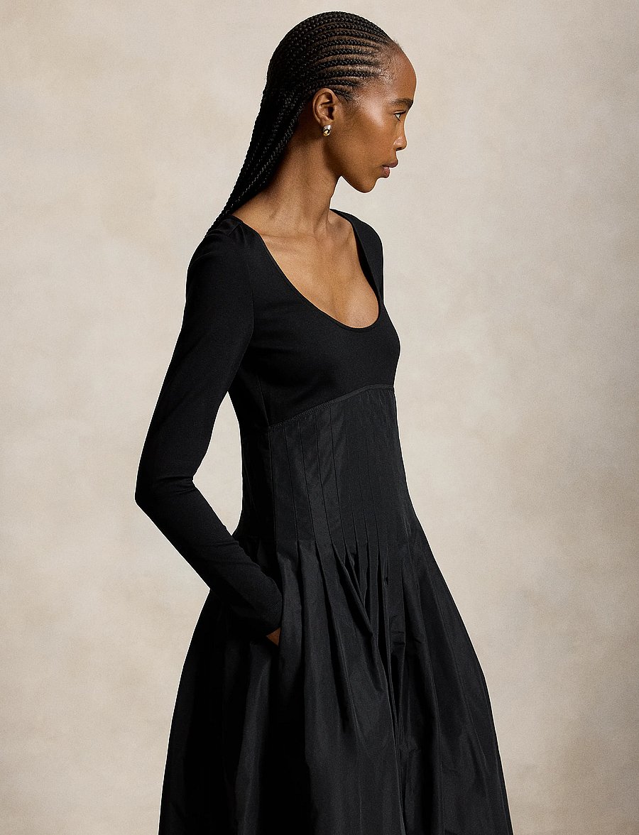Polo Ralph Lauren - Pleated Empire Dress - midikleider - polo black - 4