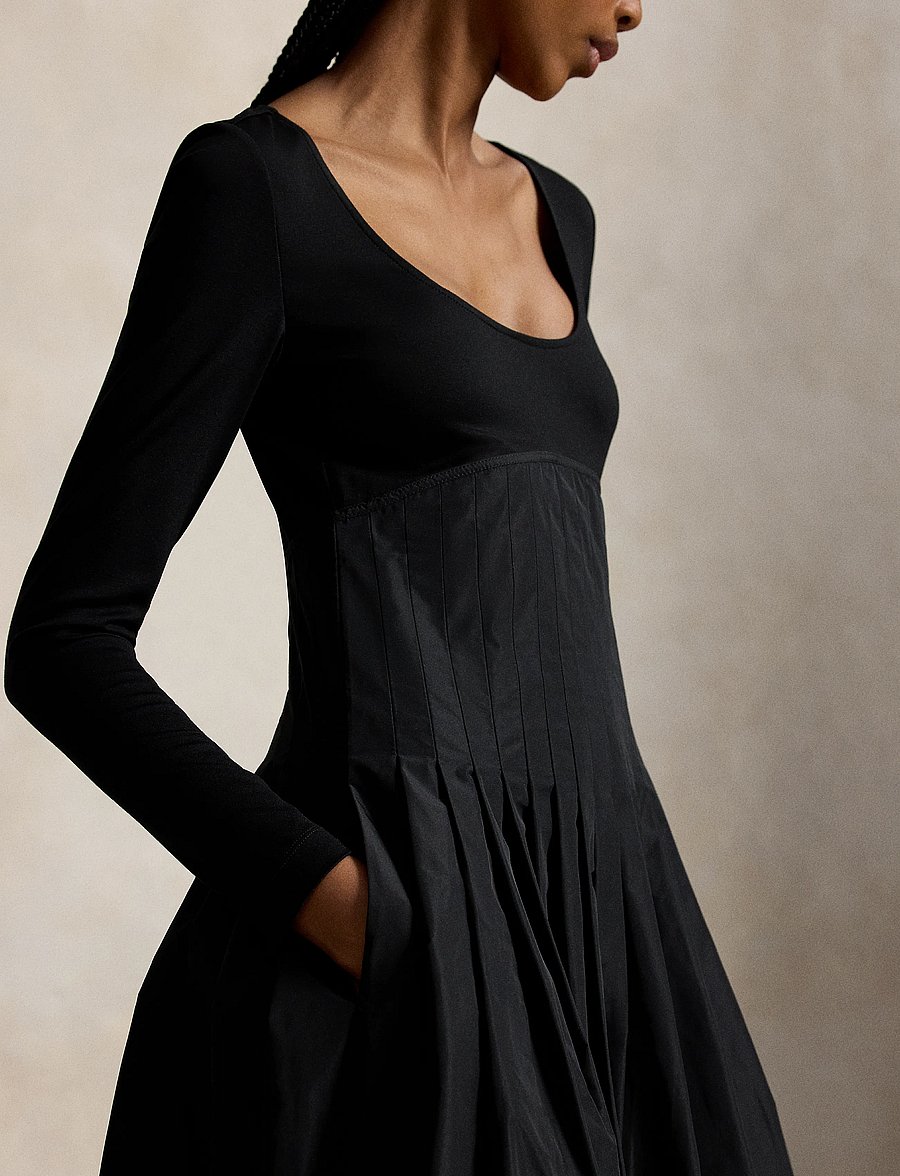 Polo Ralph Lauren - Pleated Empire Dress - midikleider - polo black - 5