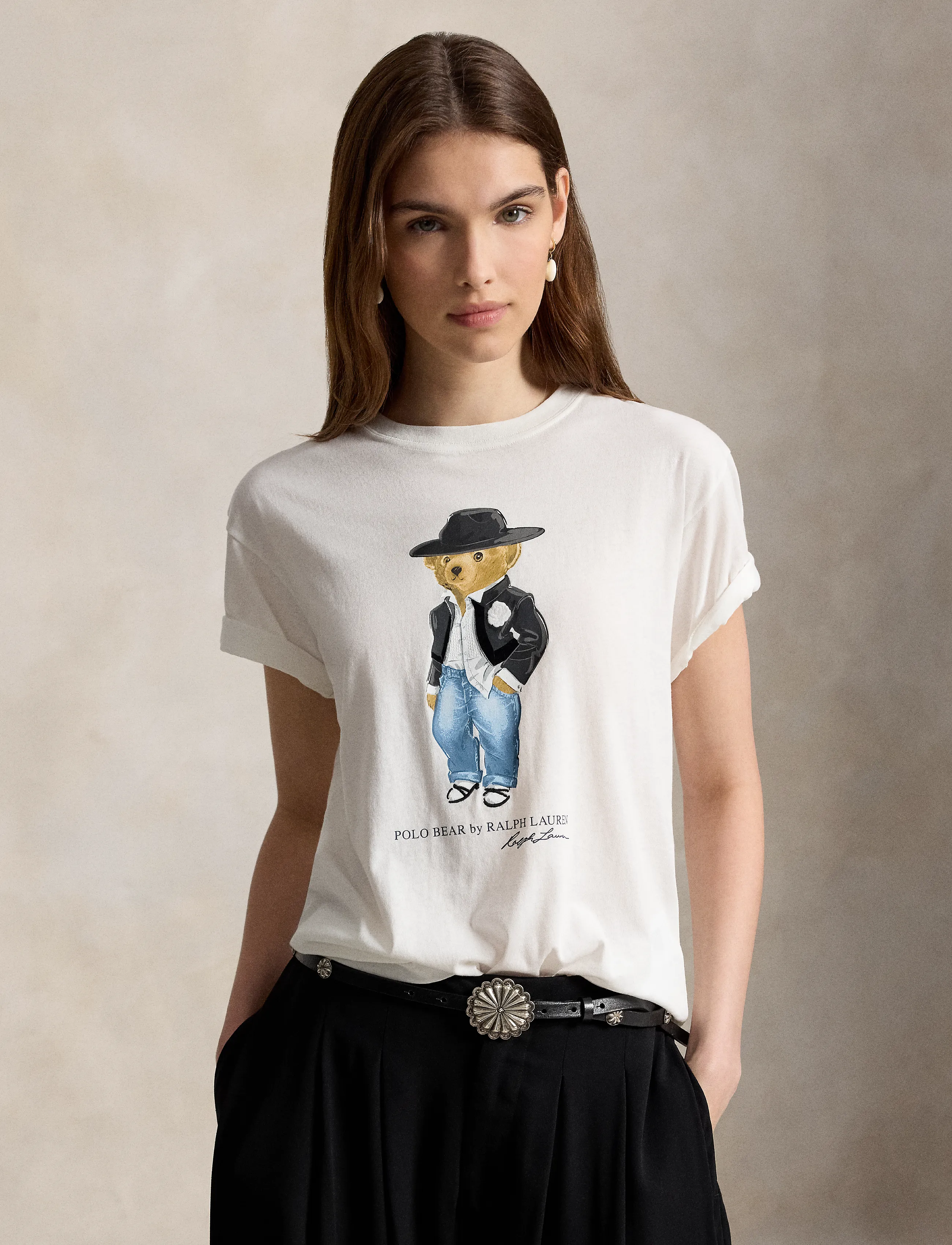 Polo Ralph Lauren Holiday Polo Bear Cotton Jersey Tee - T-shirts & Toppar - NEVIS / cream