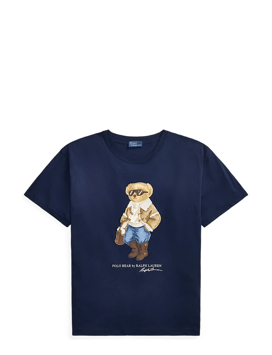 Polo Ralph Lauren - Winter Polo Bear Cotton Jersey Tee - t-shirts - midnight ocean - 1