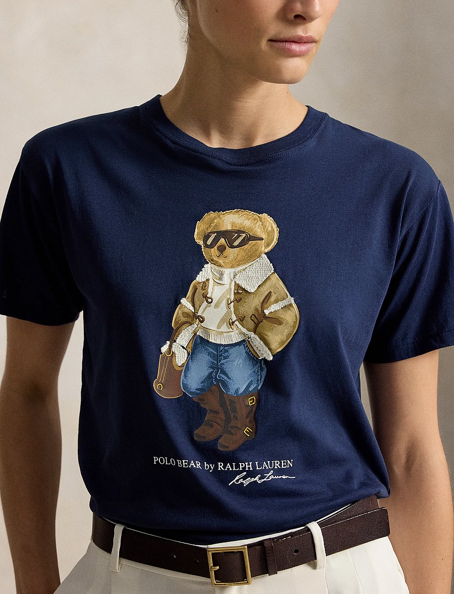 Polo Ralph Lauren - Winter Polo Bear Cotton Jersey Tee - t-shirts - midnight ocean - 0