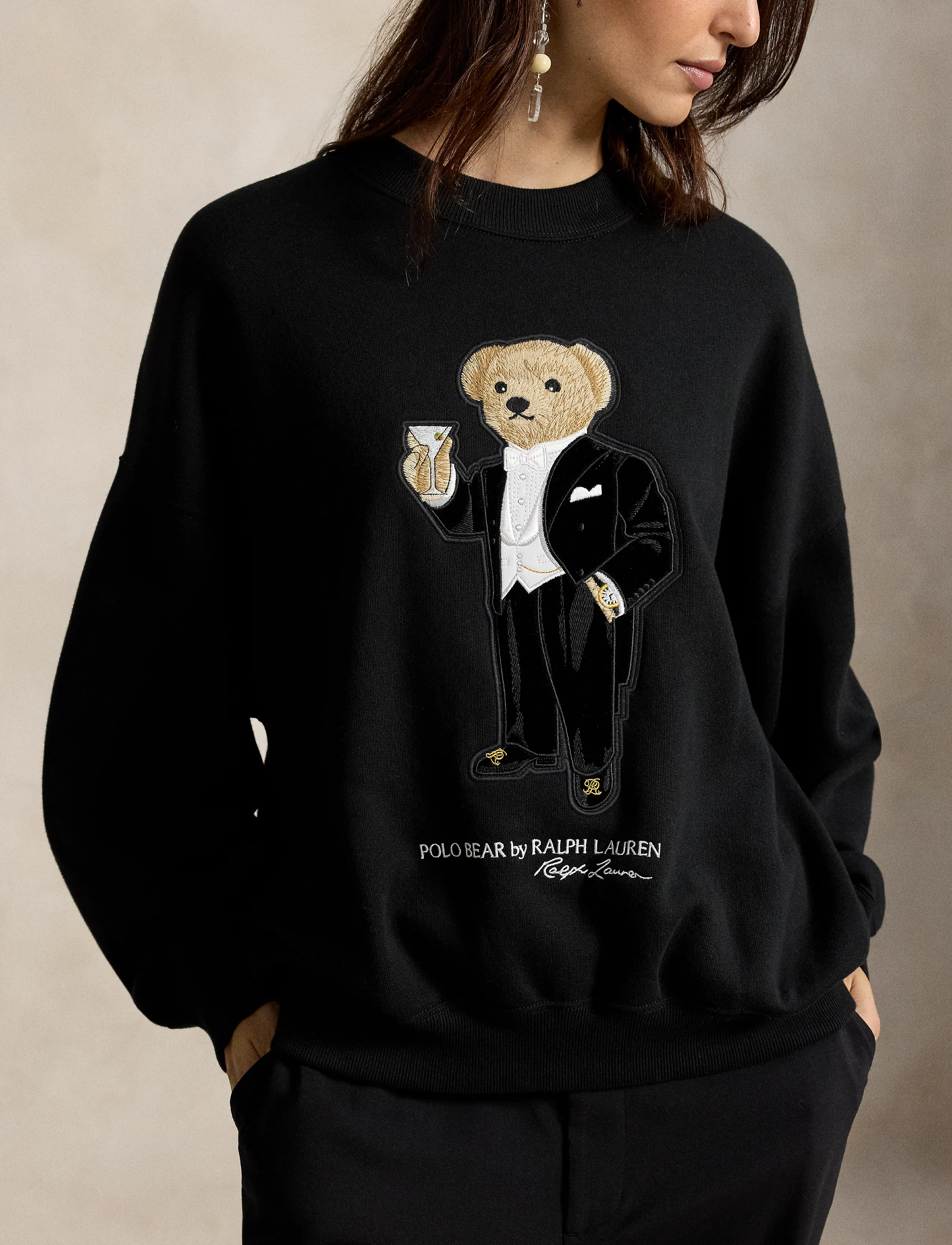 Polo Ralph Lauren - Martini Polo Bear Fleece Crewneck - polo black - 3