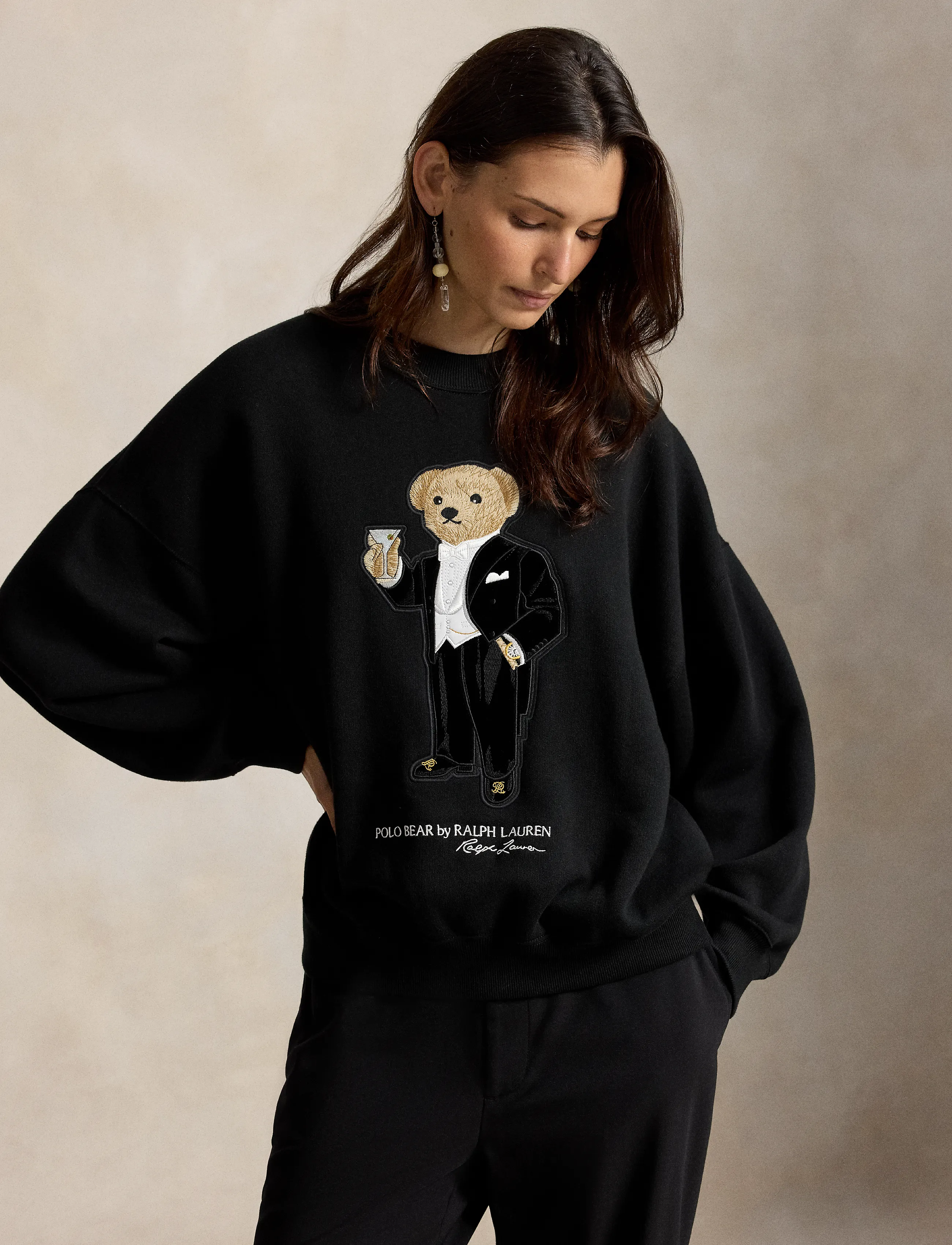 Polo Ralph Lauren - Martini Polo Bear Fleece Crewneck - polo black - 4
