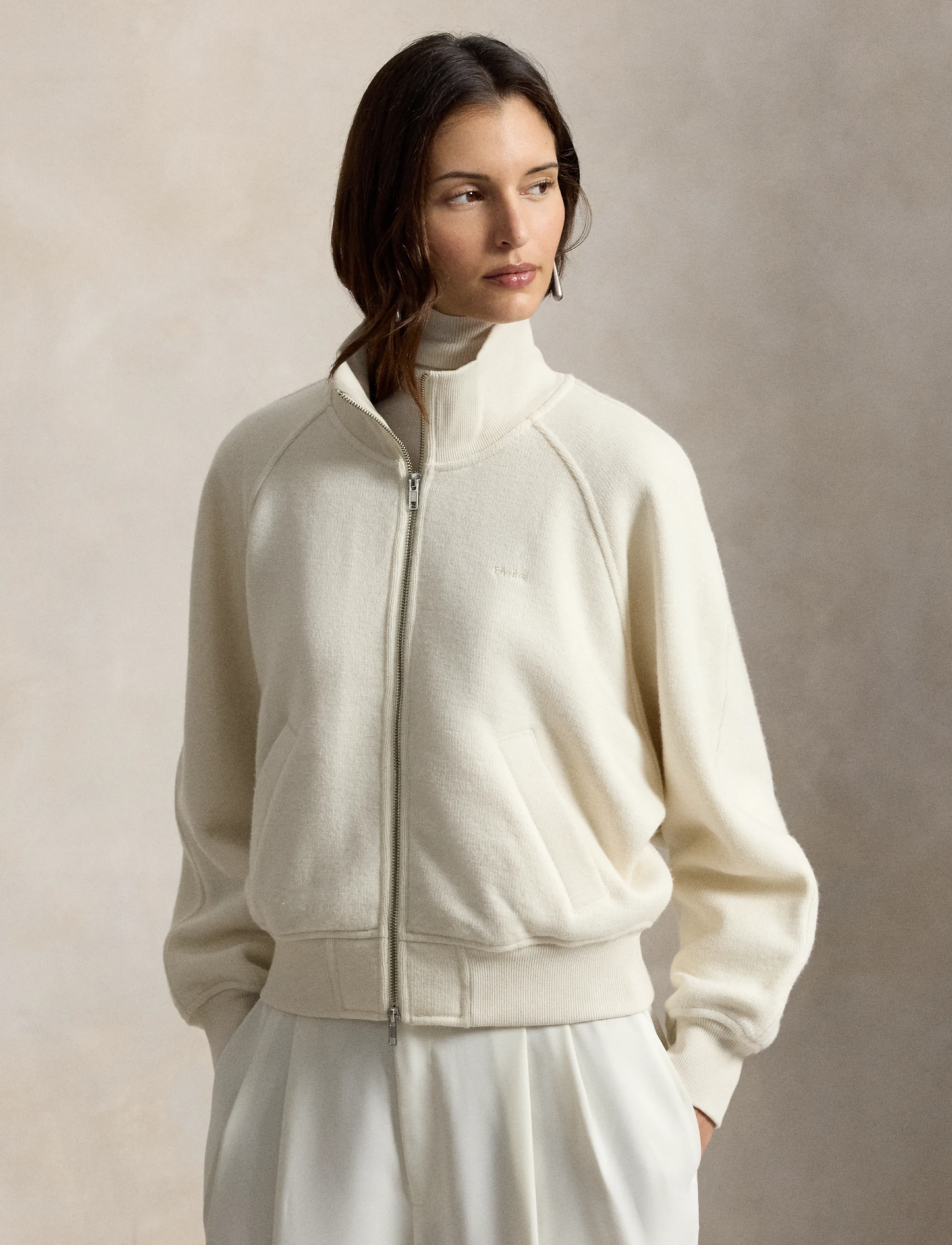 Polo Ralph Lauren Knit Wool-Blend Zip Jacket - Joped - WARM CREAM / cream
