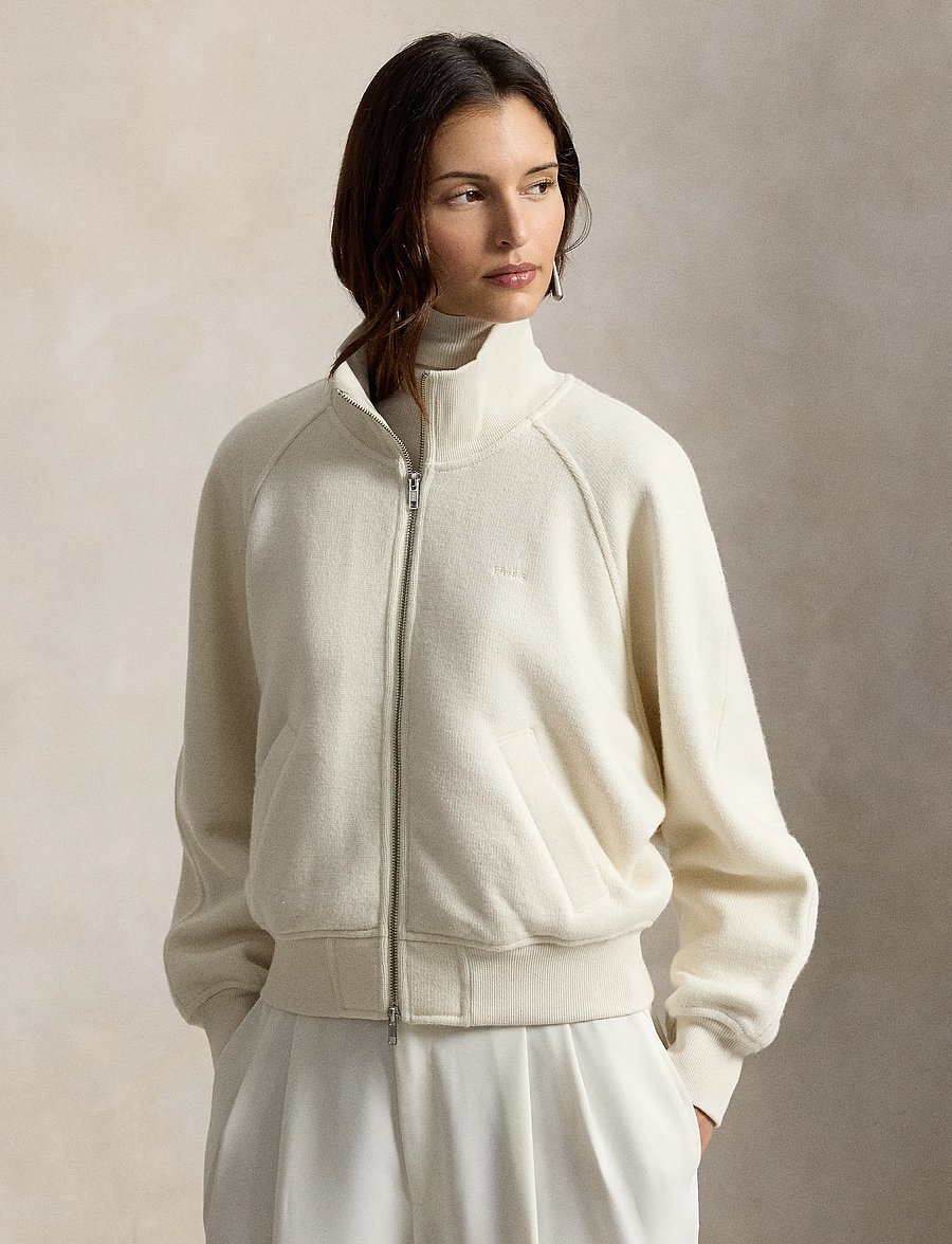 Polo Ralph Lauren - Knit Wool-Blend Zip Jacket - villased jakid - warm cream - 0