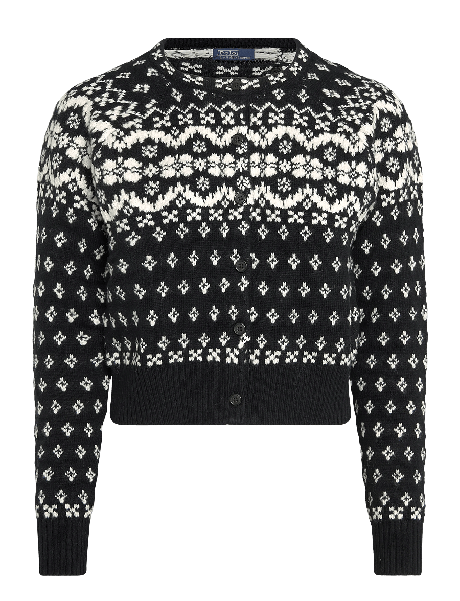 Polo Ralph Lauren - Fair Isle-kofta i ullblandning - koftor - black/cream - 2