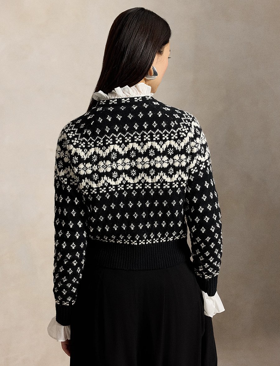 Polo Ralph Lauren - Fair Isle Wool-Blend Cardigan - cardigans - black/cream - 3