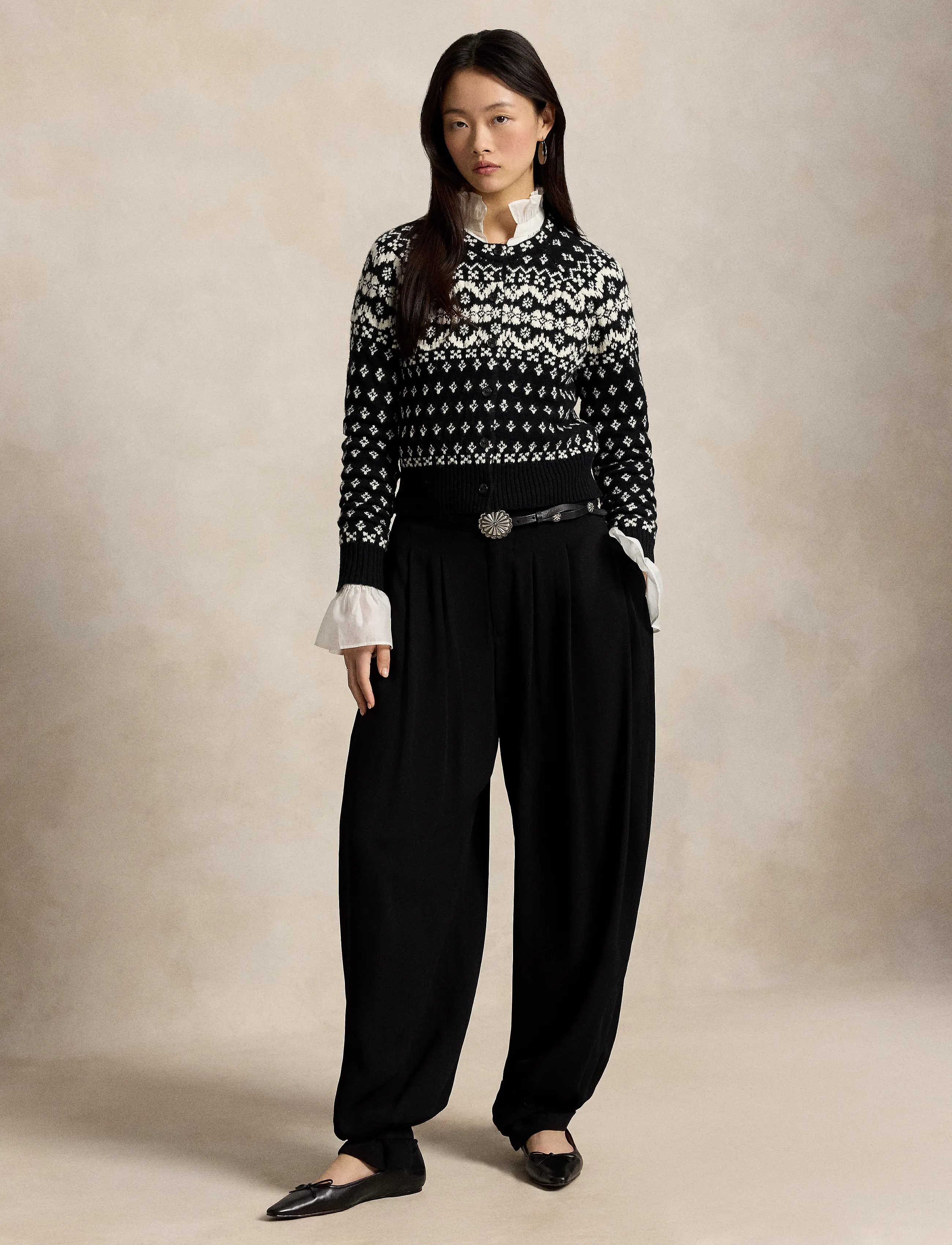 Polo Ralph Lauren - Fair Isle Wool-Blend Cardigan - cardigans - black/cream - 5