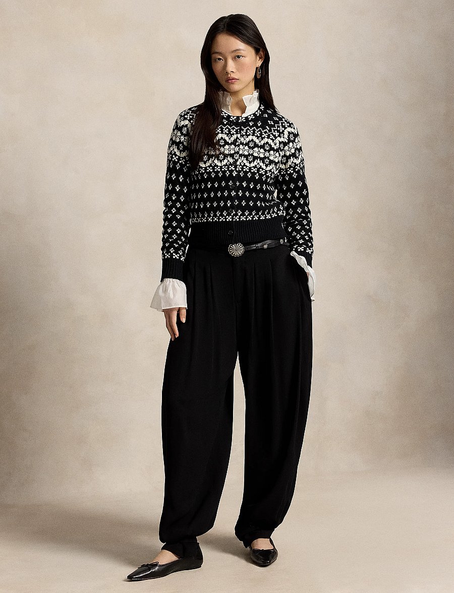 Polo Ralph Lauren - Fair Isle Wool-Blend Cardigan - cardigans - black/cream - 5