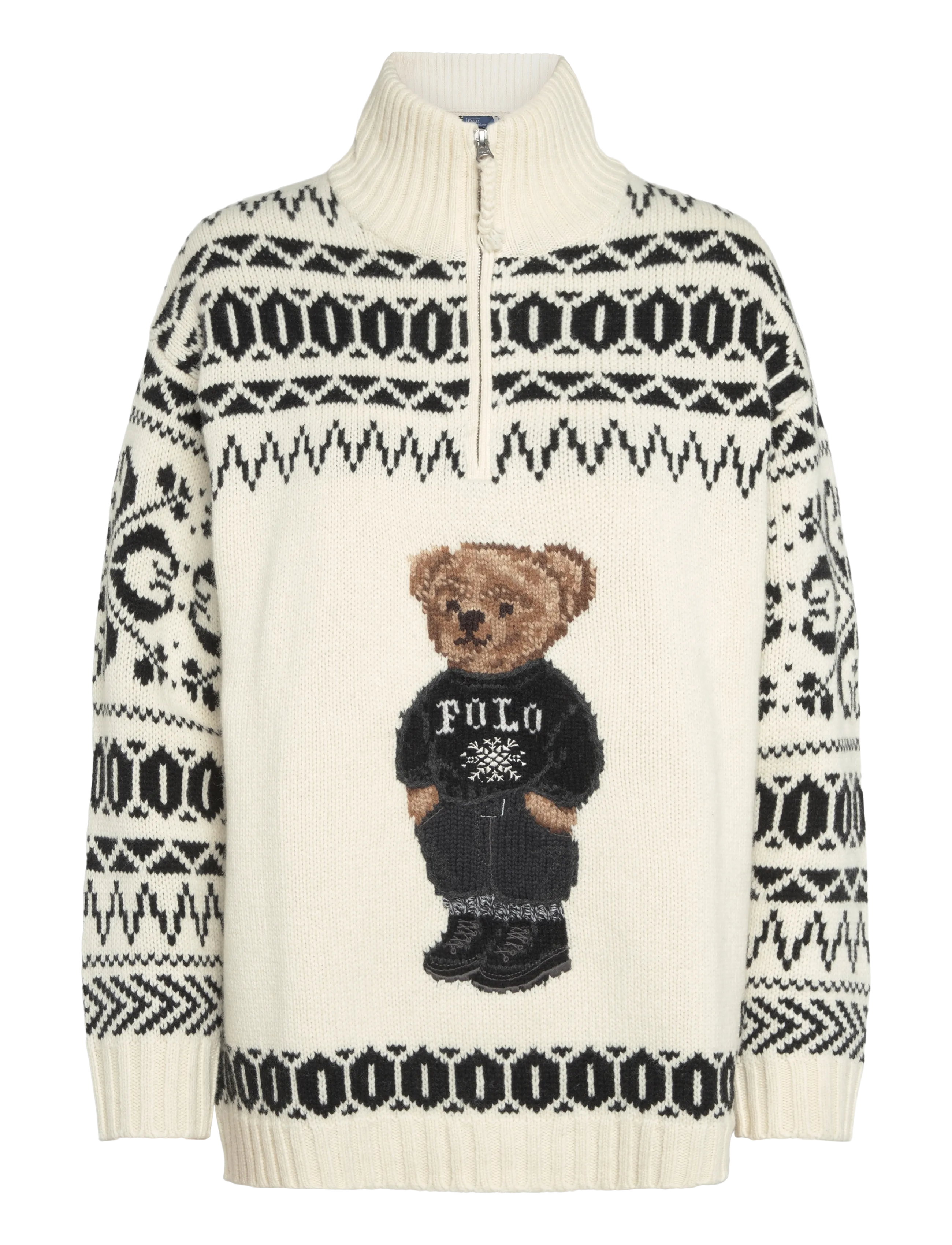 Polo Ralph Lauren - Ski Polo Bear ull/kashmirtröja dragkedja - stickade tröjor - authentic cream - 2