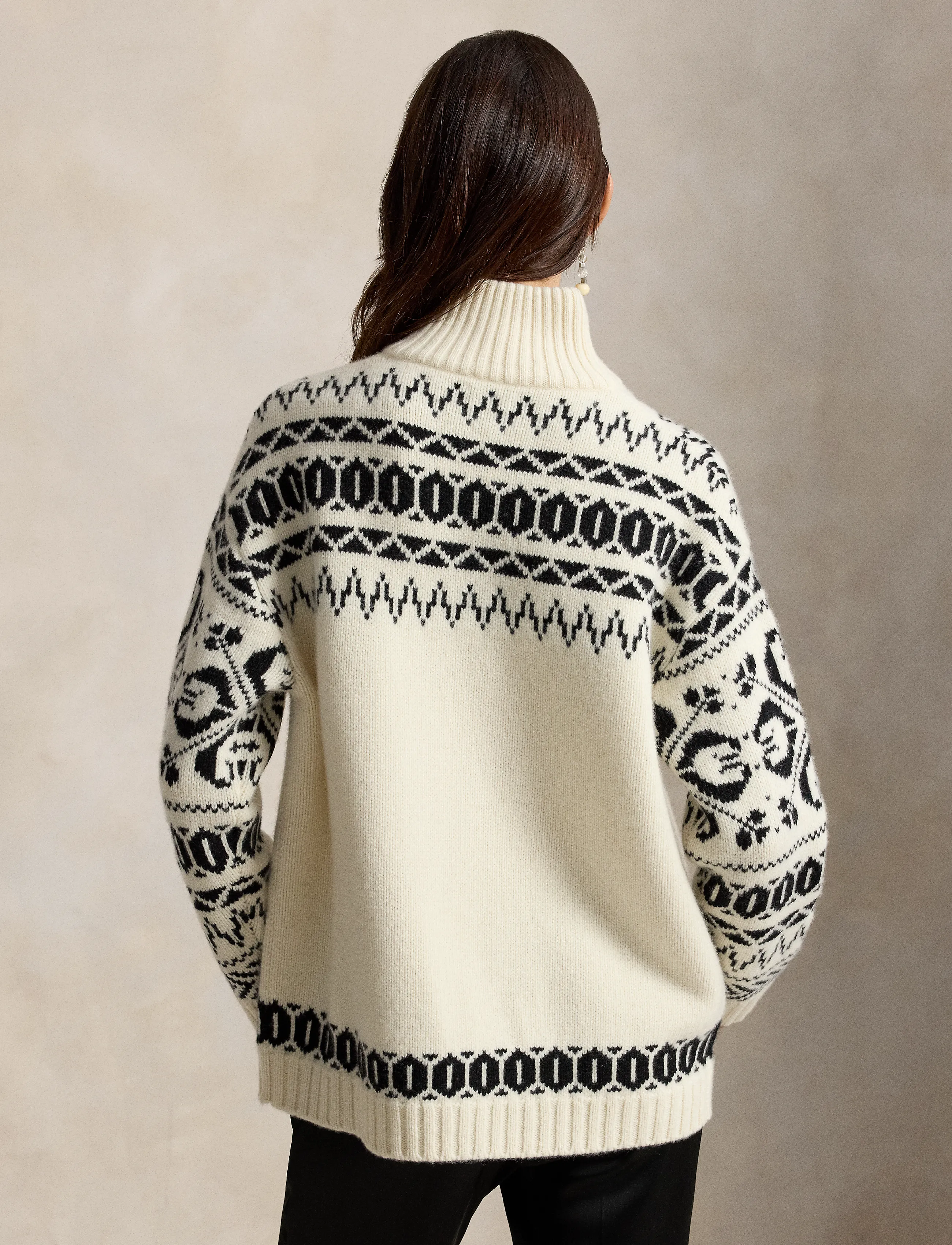 Polo Ralph Lauren - Ski Polo Bear Wool-Cashmere Quarter-Zip - striktrøjer - authentic cream - 3