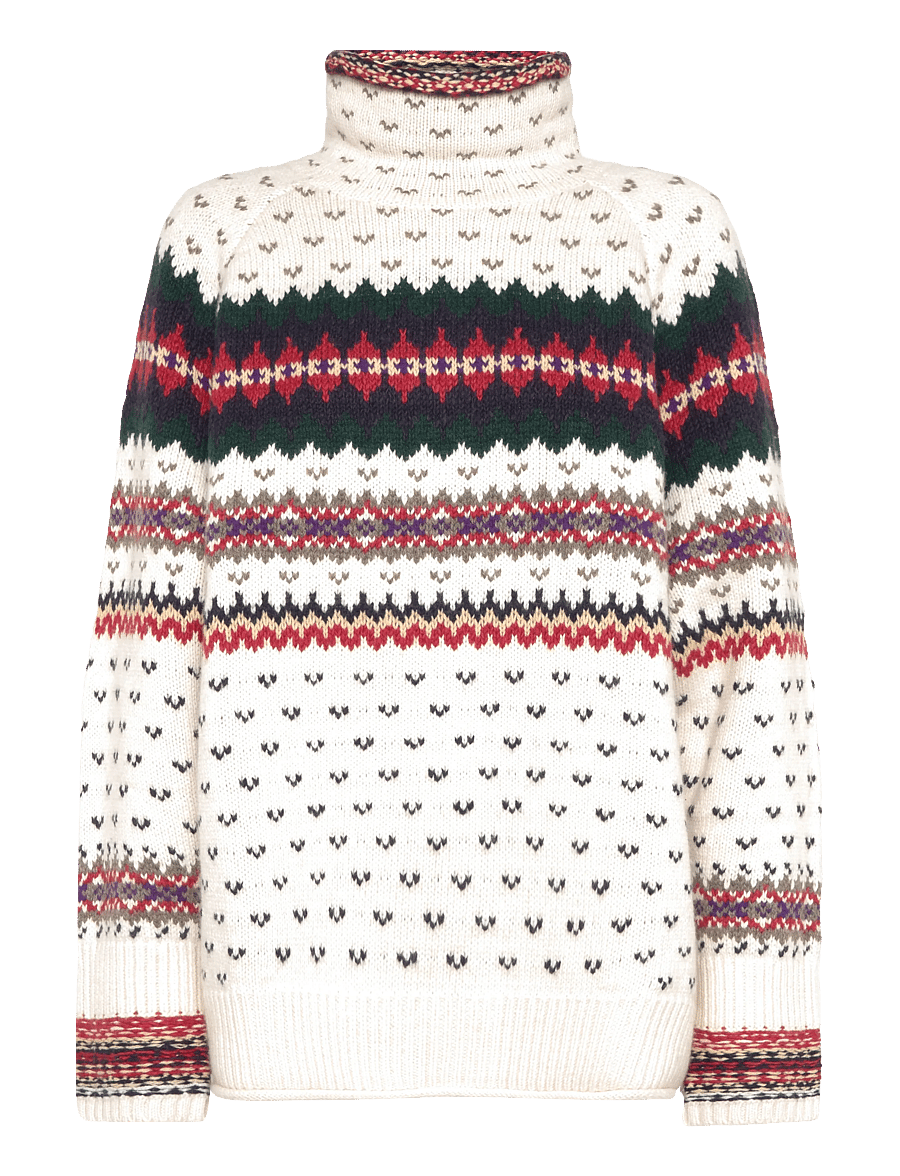 Polo Ralph Lauren - Fair Isle Wool-Blend Turtleneck Sweater - kõrge kaelusega kudumid - cream multi - 1