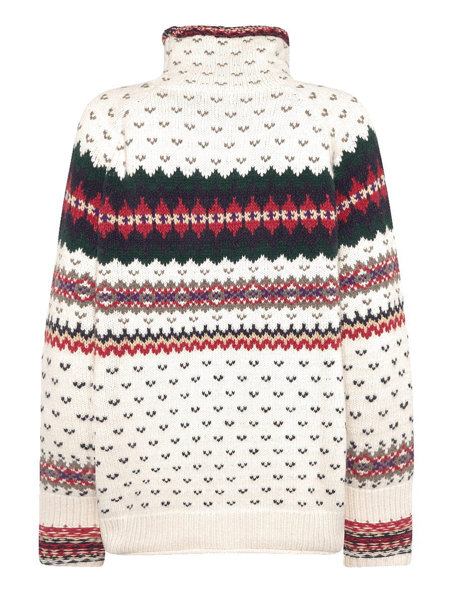 Polo Ralph Lauren - Fair Isle Wool-Blend Turtleneck Sweater - kõrge kaelusega kudumid - cream multi - 2