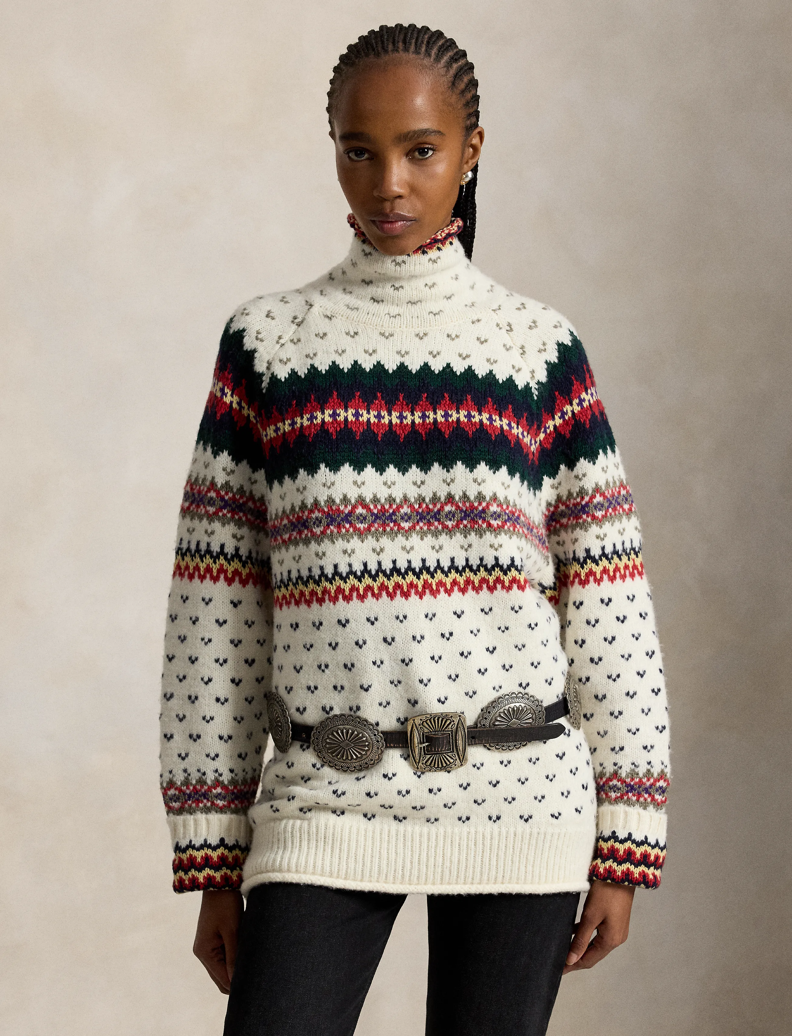 Polo Ralph Lauren Fair Isle Wool-Blend Turtleneck Sweater - Stickat - CREAM MULTI / cream