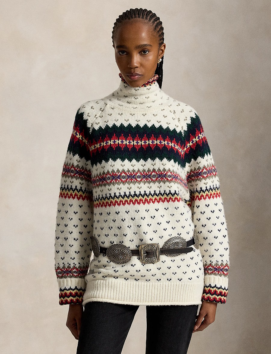 Polo Ralph Lauren - Fair Isle Wool-Blend Turtleneck Sweater - cream multi - 0