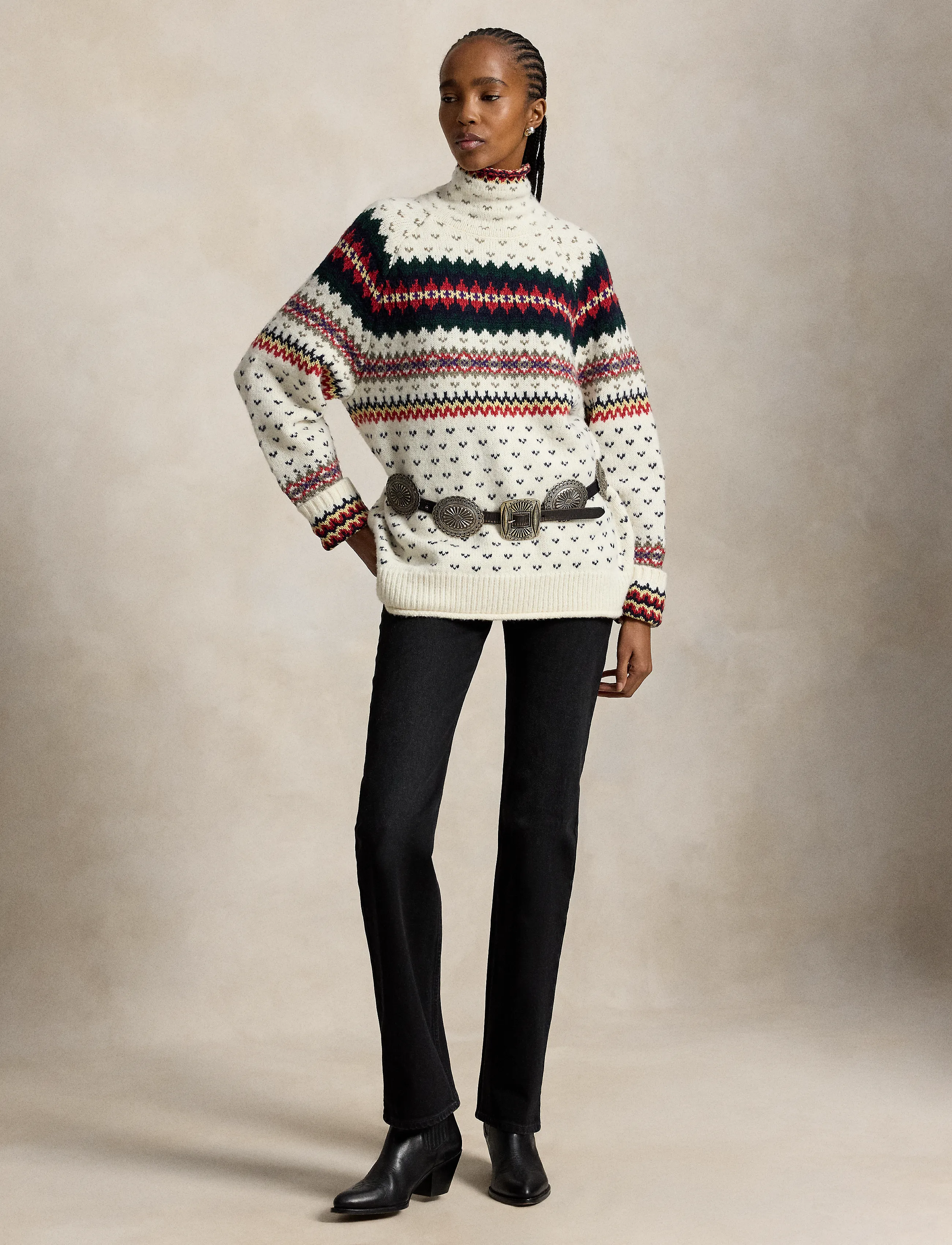Polo Ralph Lauren - Fair Isle Wool-Blend Turtleneck Sweater - cream multi - 4