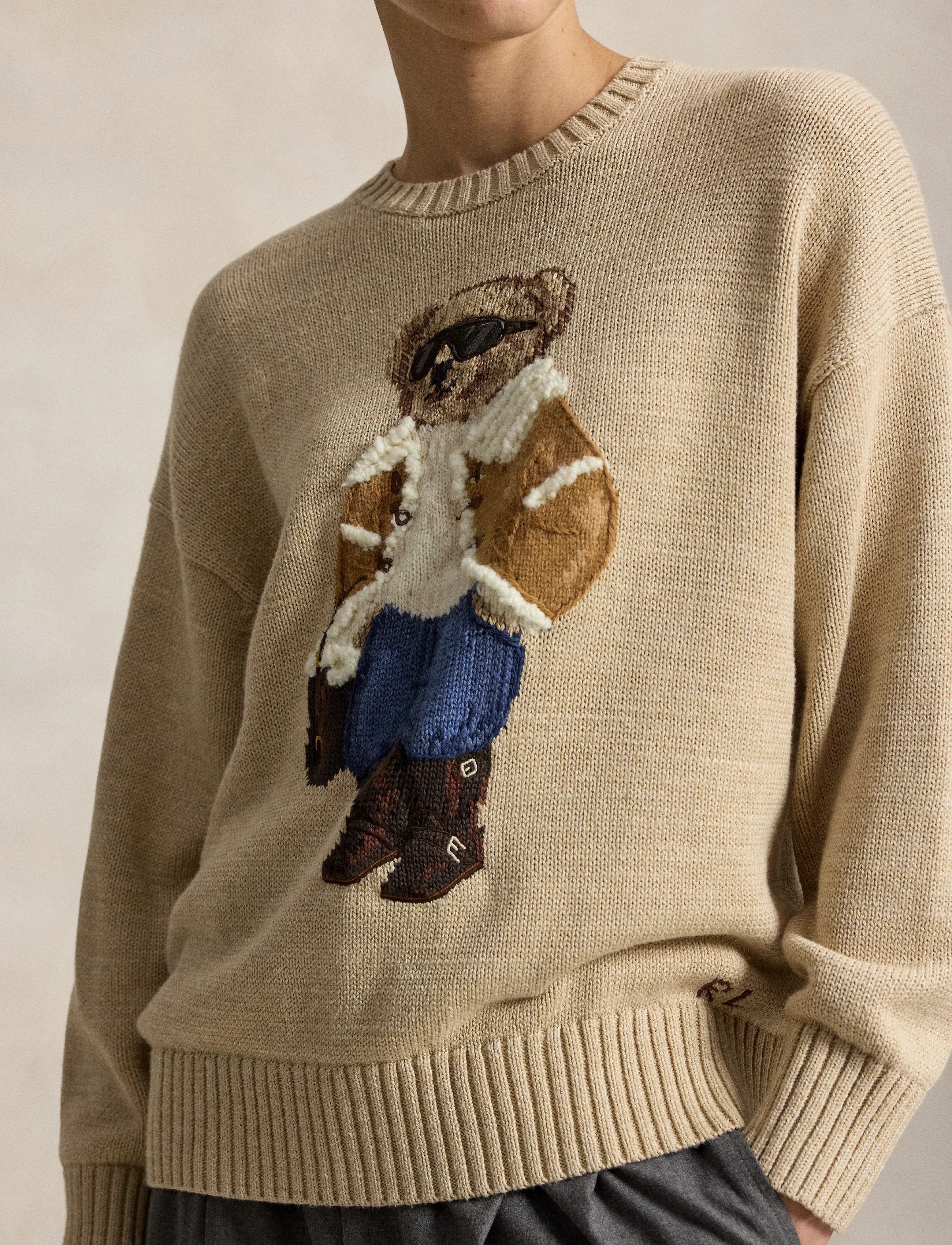 Polo Ralph Lauren - Winter Polo Bear Crewneck Sweater - jumpers - tan multi - 1