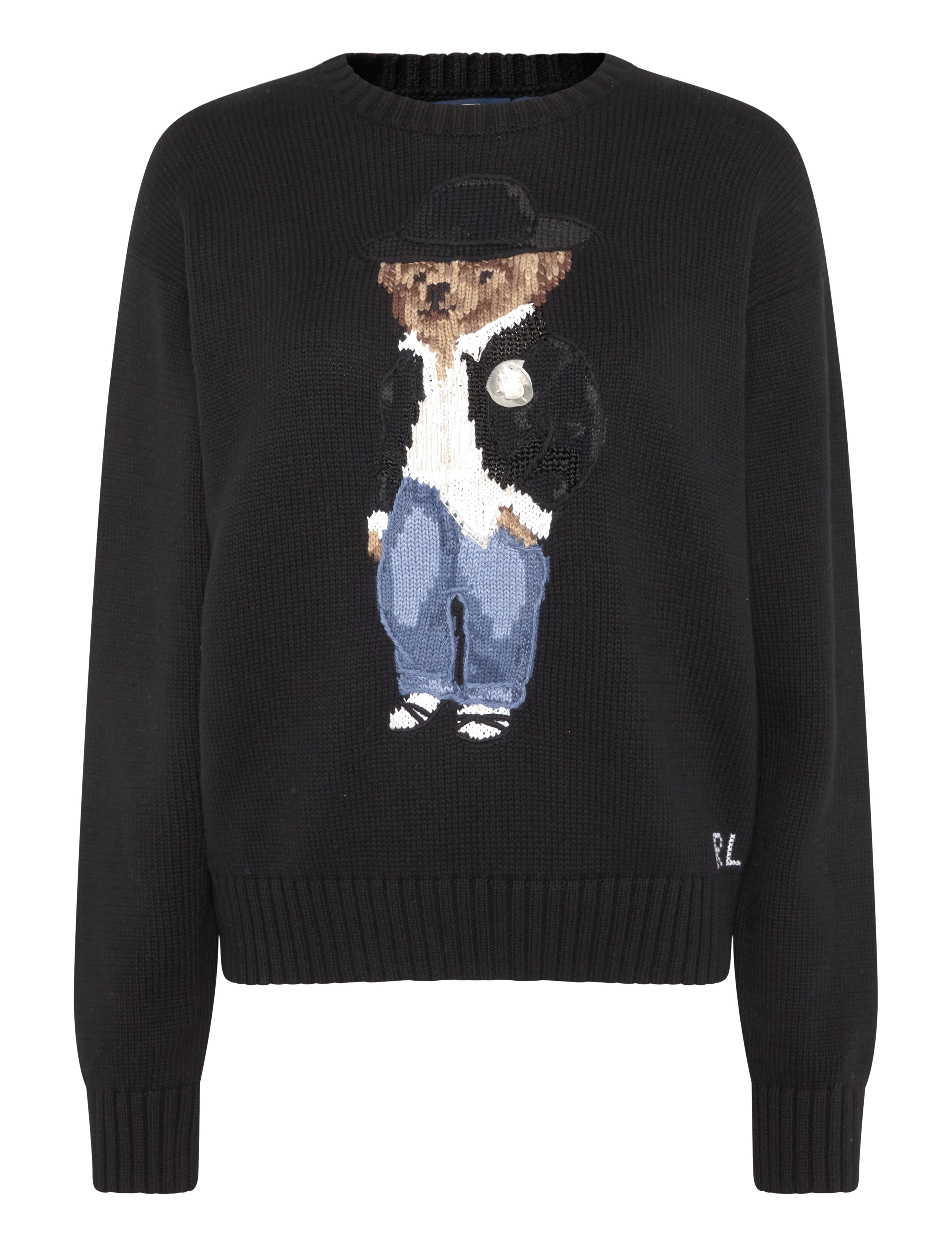 Polo Ralph Lauren Holiday Polo Bear Cotton Crewneck - Stickat - POLO BLACK / black