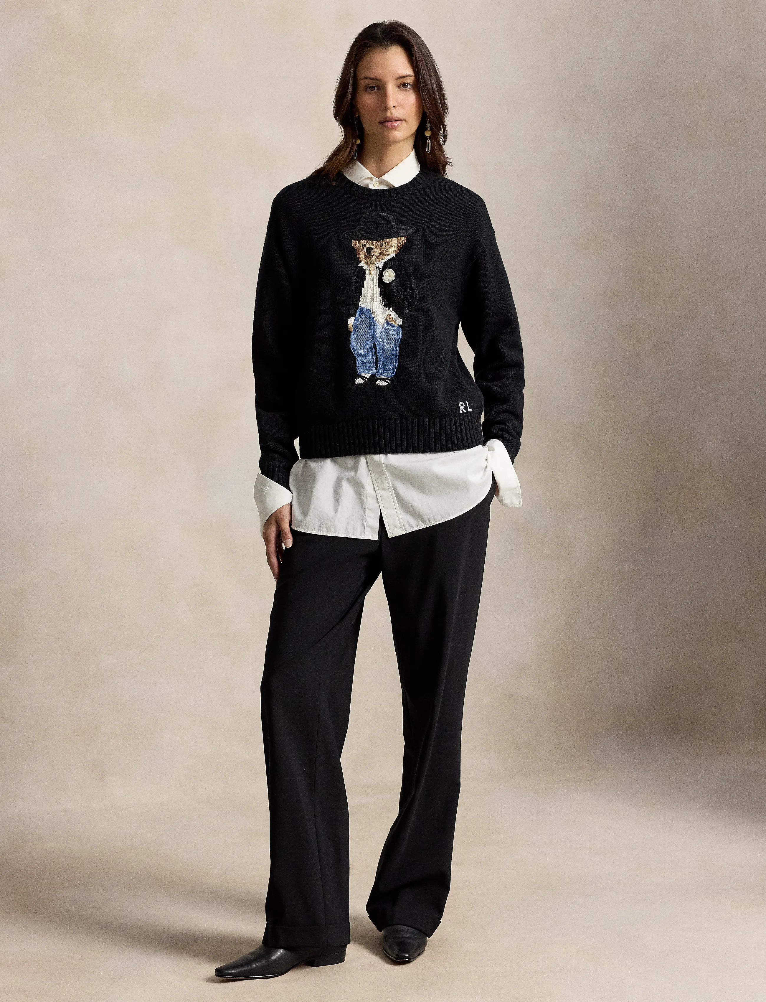 Polo Ralph Lauren Holiday Polo Bear Cotton Crewneck - Autumn/Winter 2026 - POLO BLACK / black