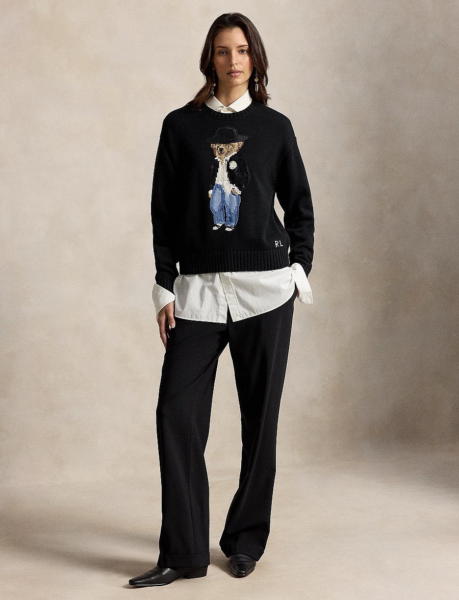 Polo Ralph Lauren - Holiday Polo Bear Cotton Crewneck - pulls - polo black - 0
