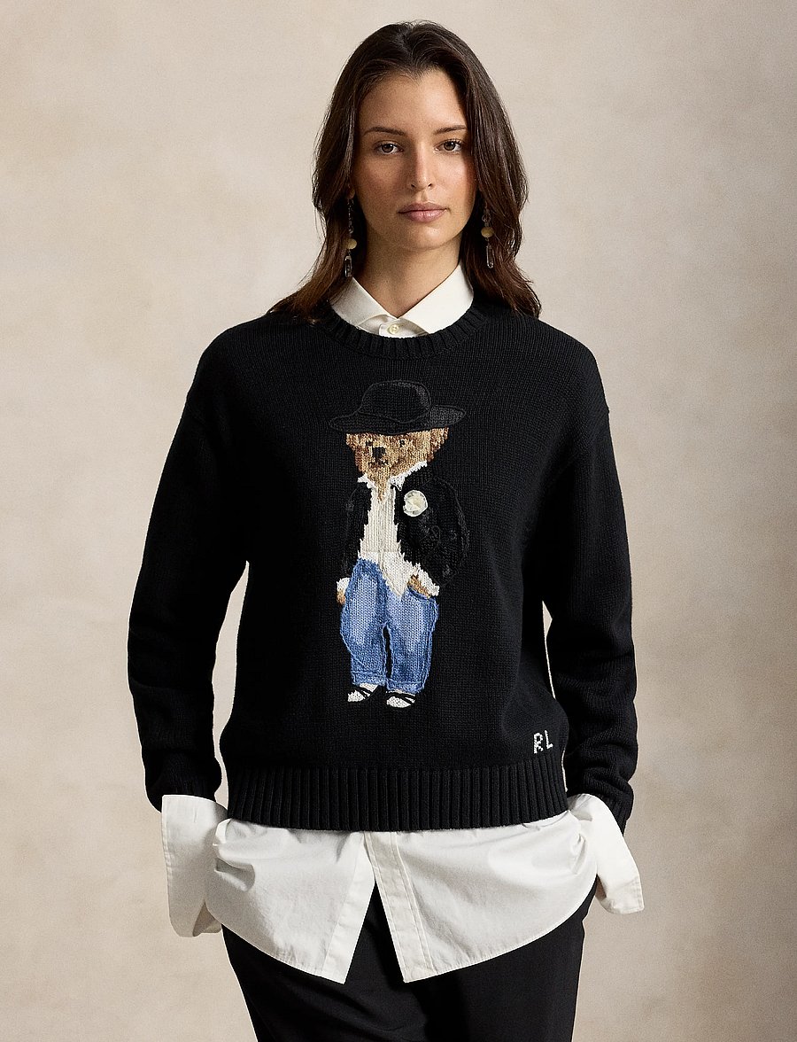 Polo Ralph Lauren - Holiday Polo Bear Cotton Crewneck - pulls - polo black - 5