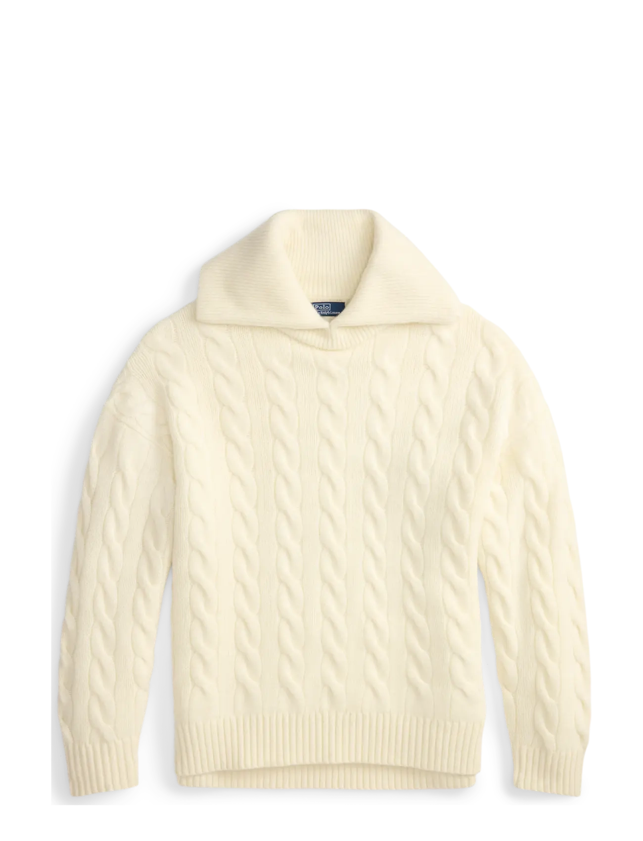 Polo Ralph Lauren Wide-Collar Cable Wool-Cashmere Sweater - Polo Ralph Lauren - AUTHENTIC CREAM / cream