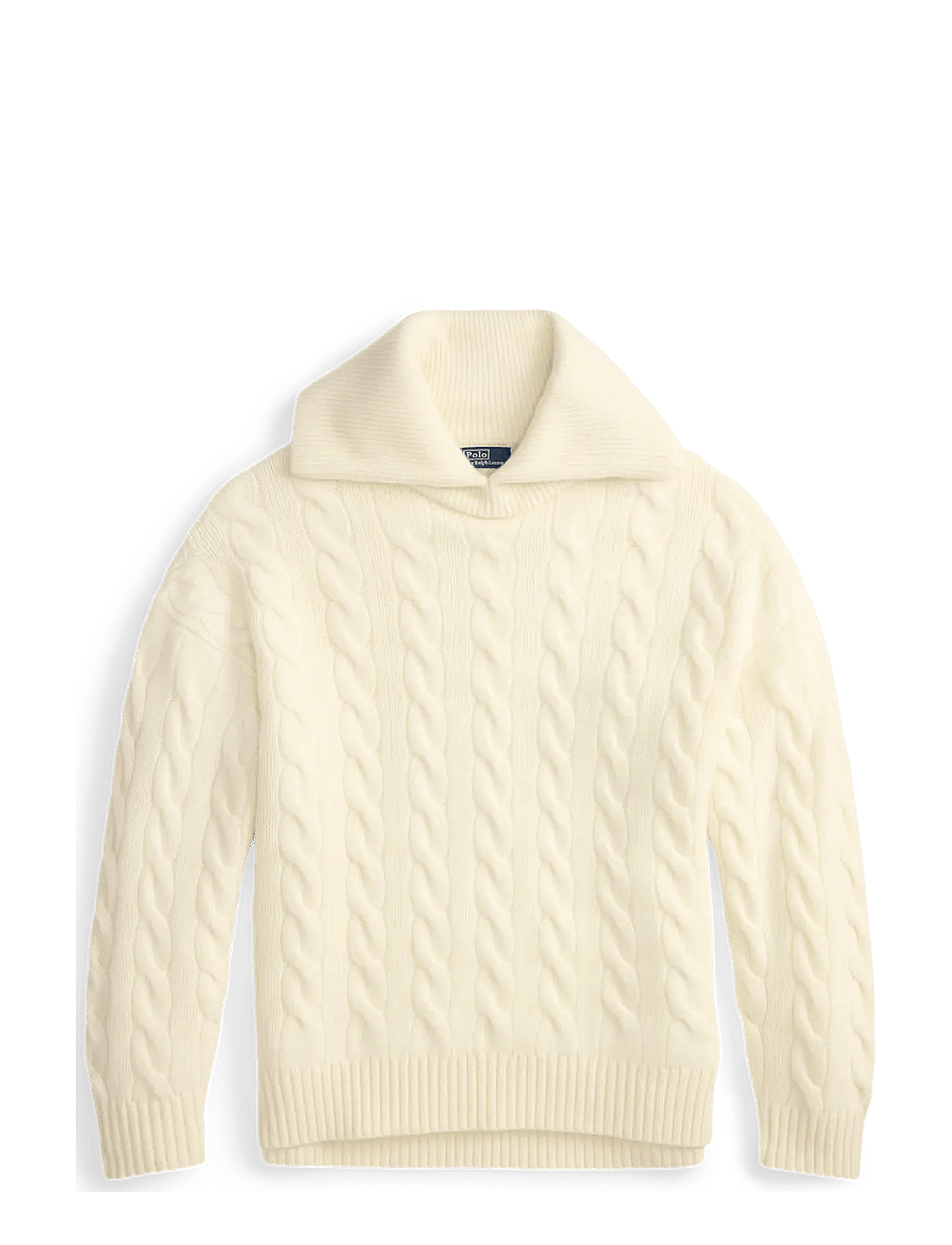 Polo Ralph Lauren - Wide-Collar Cable Wool-Cashmere Sweater - kaschmir - authentic cream - 1