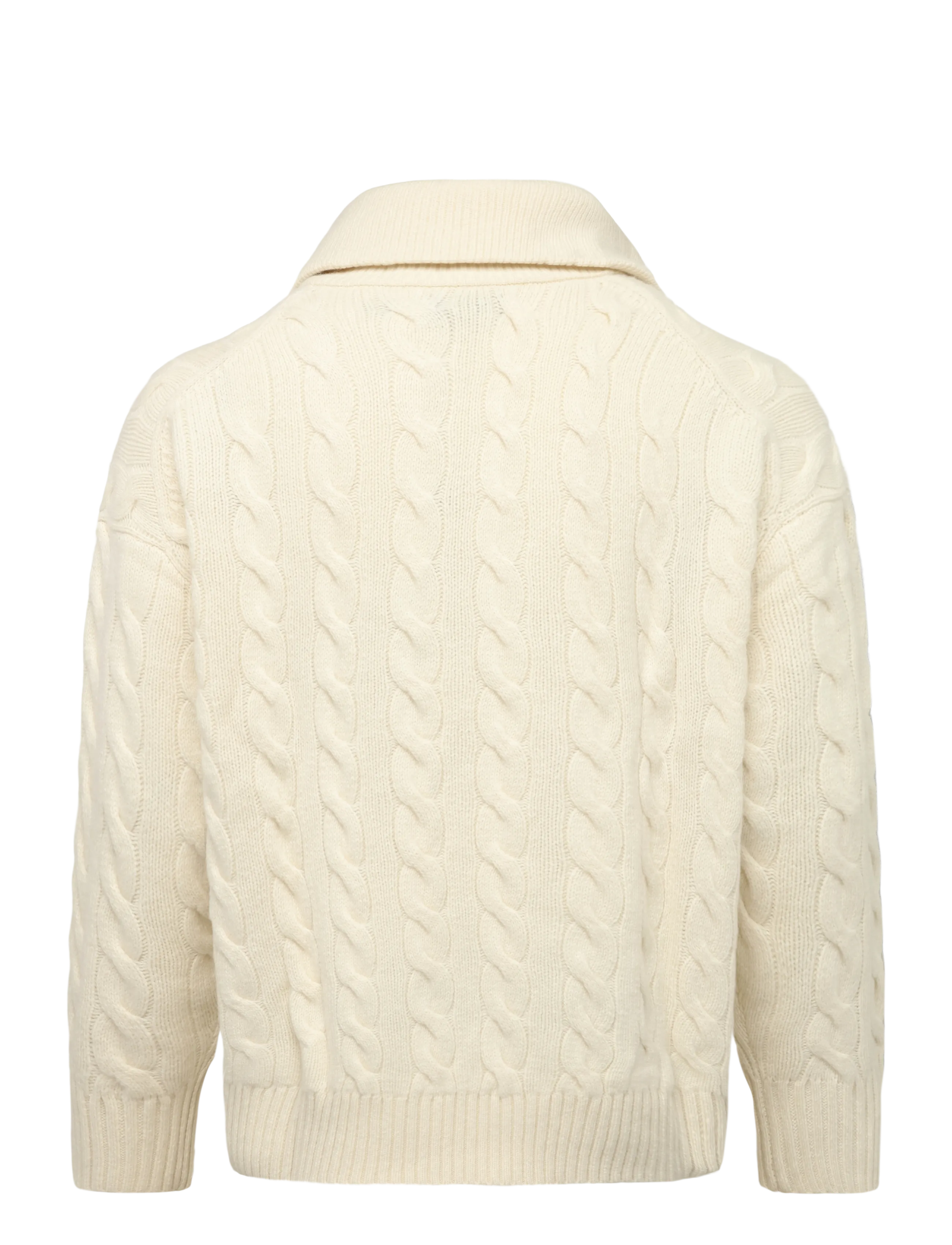 Polo Ralph Lauren - Wide-Collar Cable Wool-Cashmere Sweater - kaschmir - authentic cream - 3