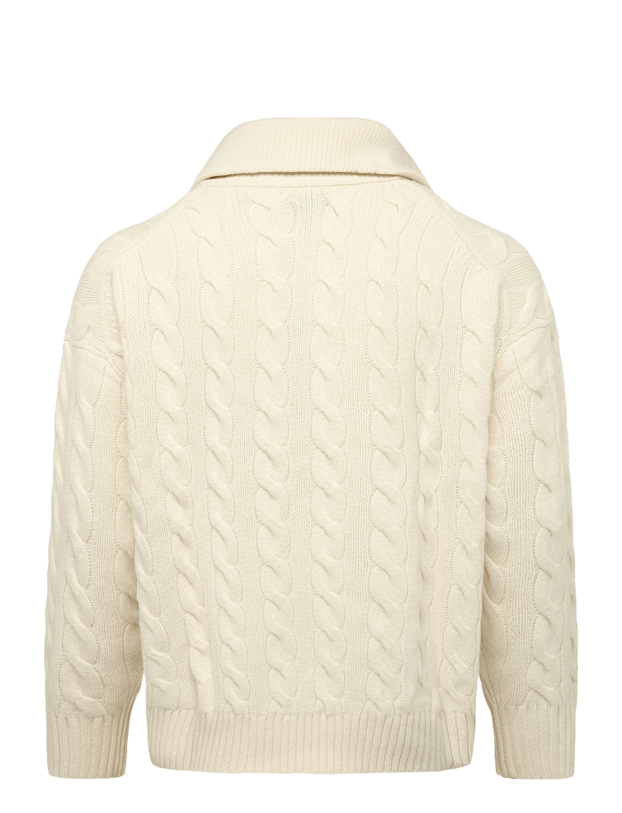 Polo Ralph Lauren - Wide-Collar Cable Wool-Cashmere Sweater - kaschmir - authentic cream - 3
