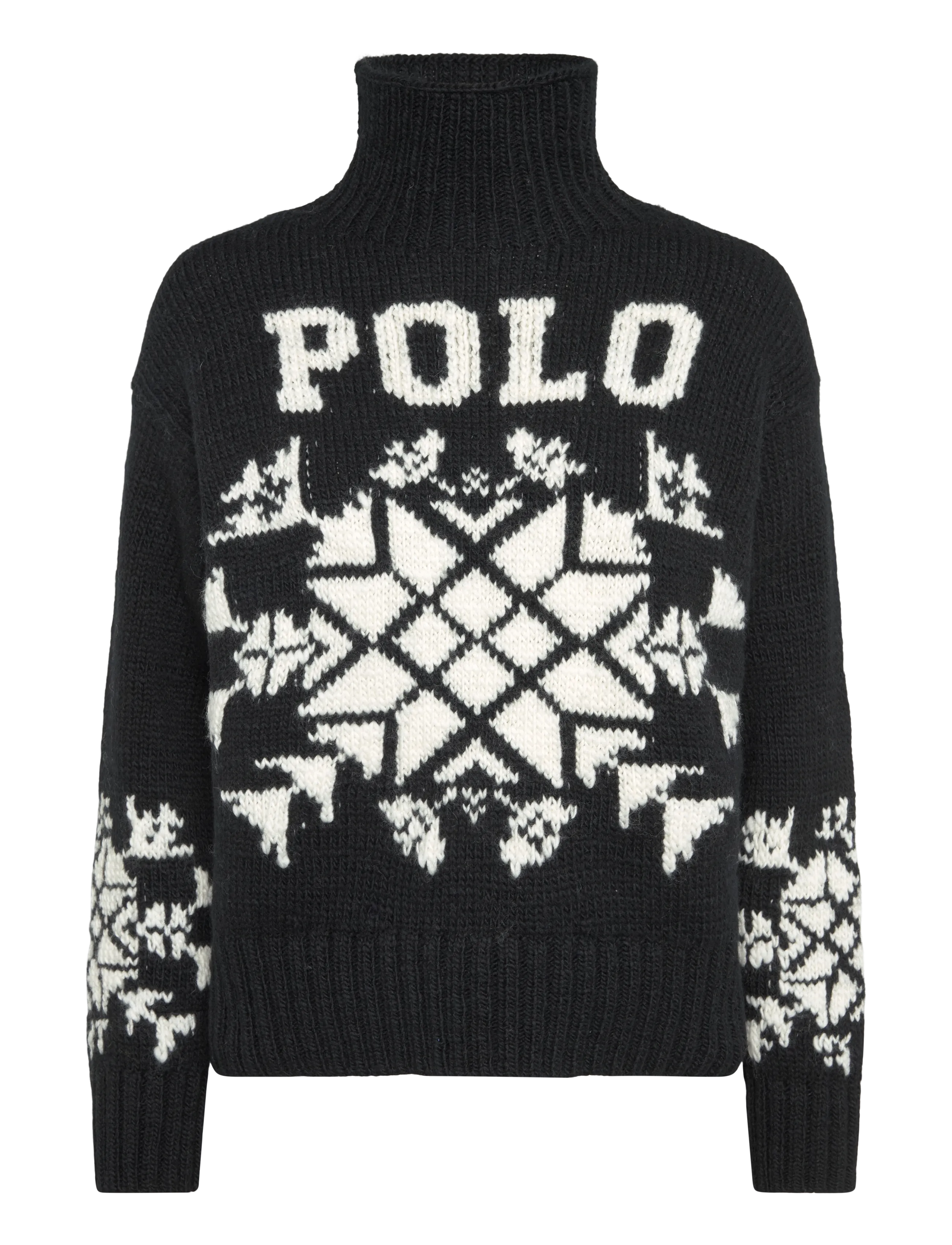 Polo Ralph Lauren Snowflake Wool Turtleneck Sweater - Strickmode - POLO BLACK/CREAM / black