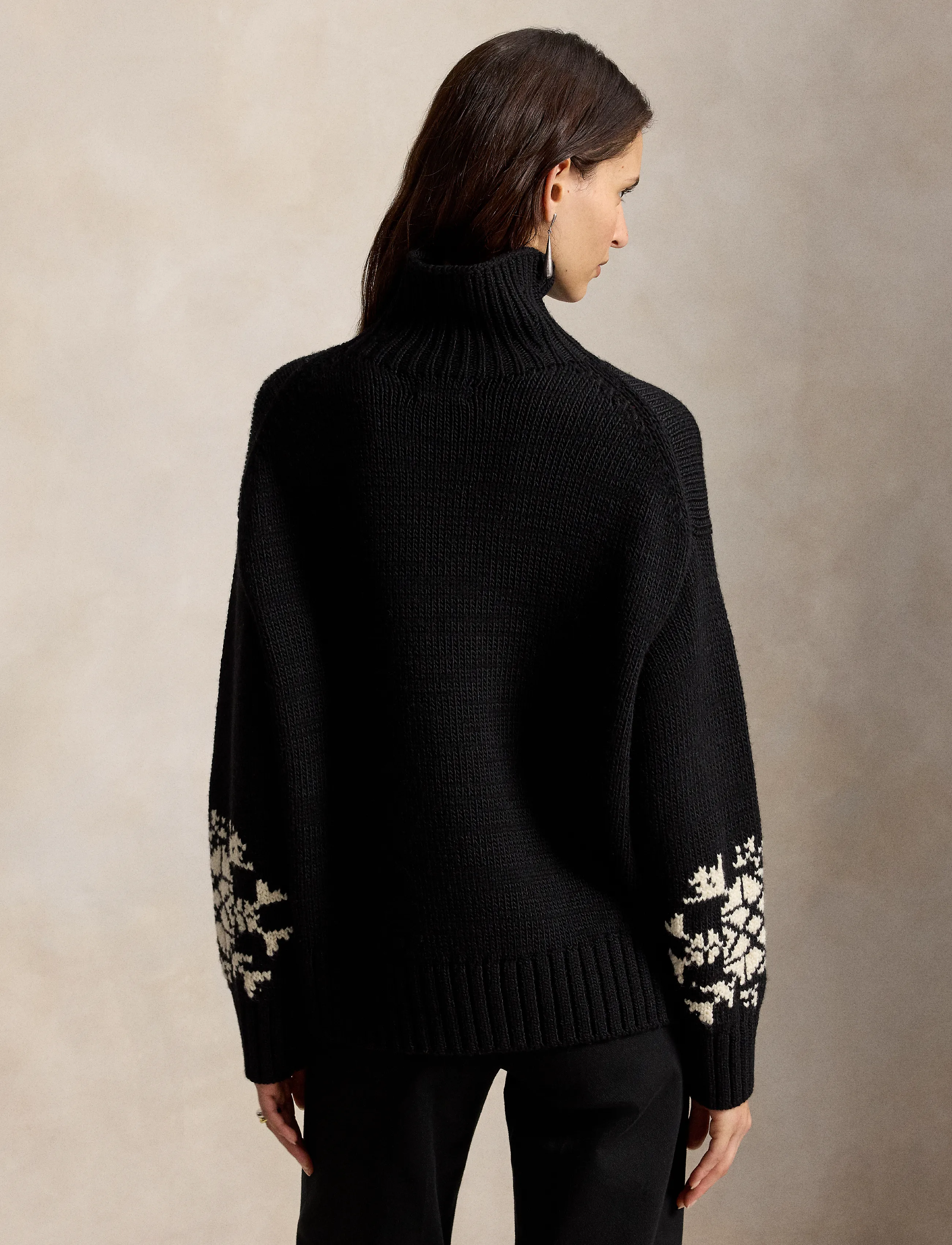 Polo Ralph Lauren - Snowflake Wool Turtleneck Sweater - rullekraver - polo black/cream - 3
